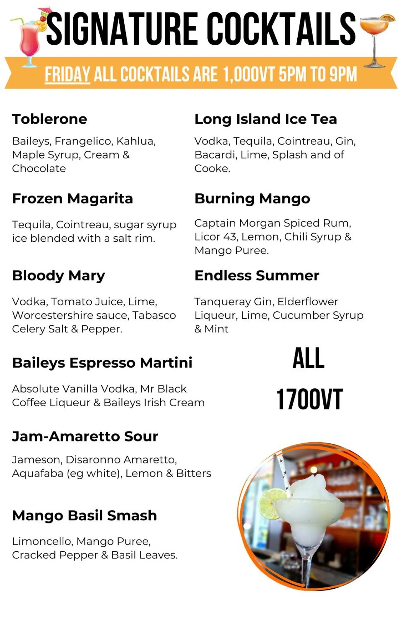 Food and drinks in Retreat Seaside