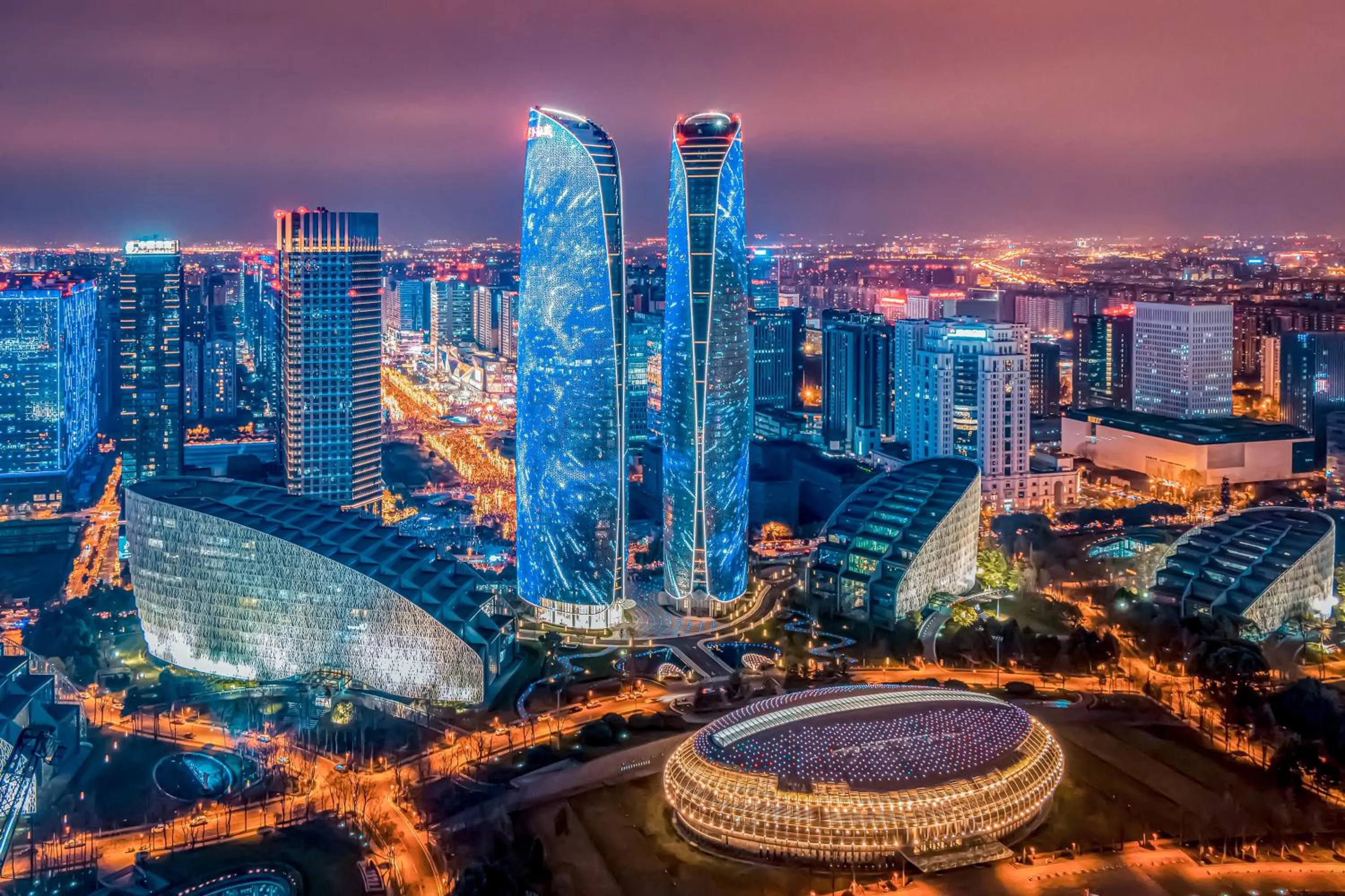 Night in Chengdu Marriott Hotel Financial Centre