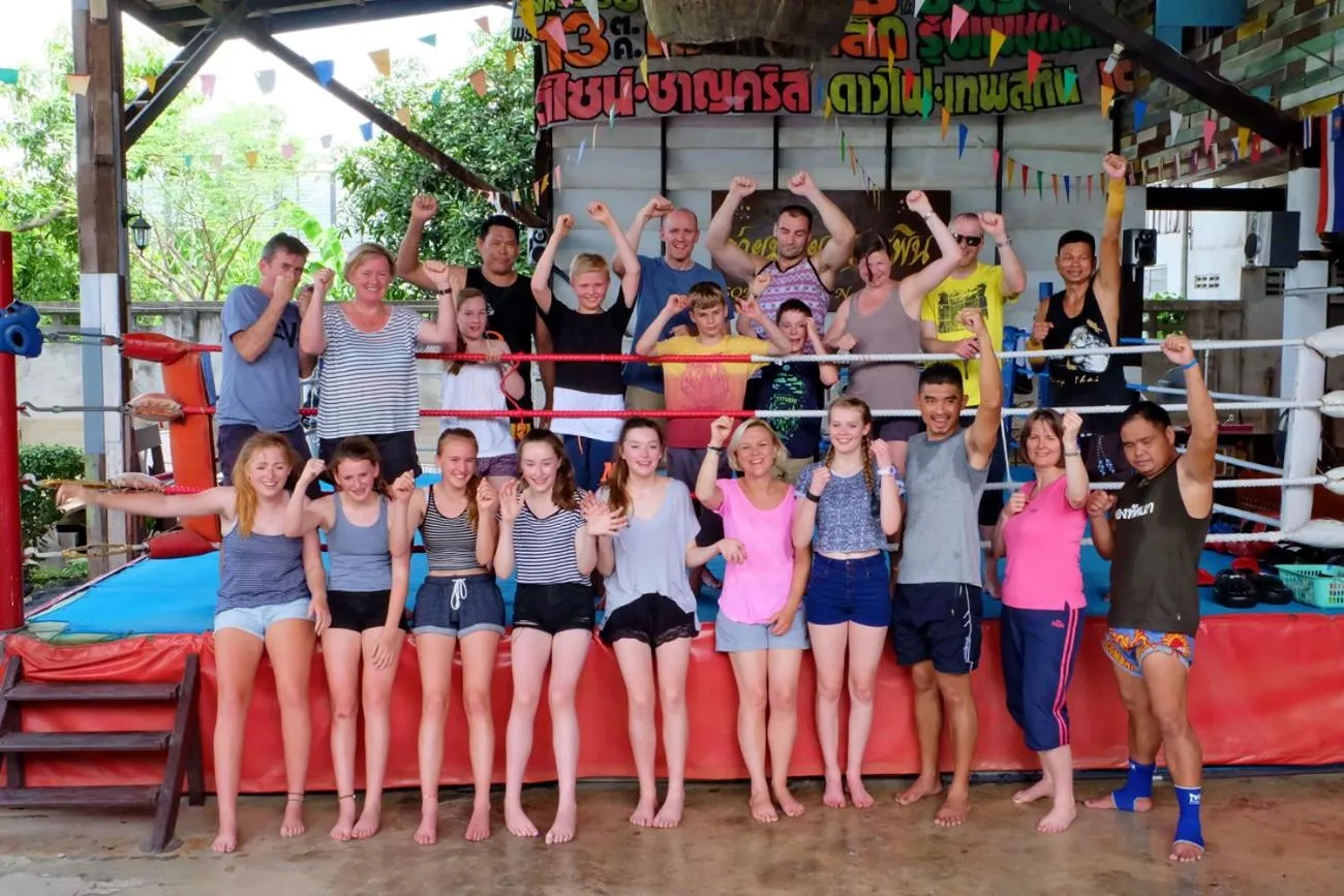 group of guests in Sor Vorapin Muay Thai Home