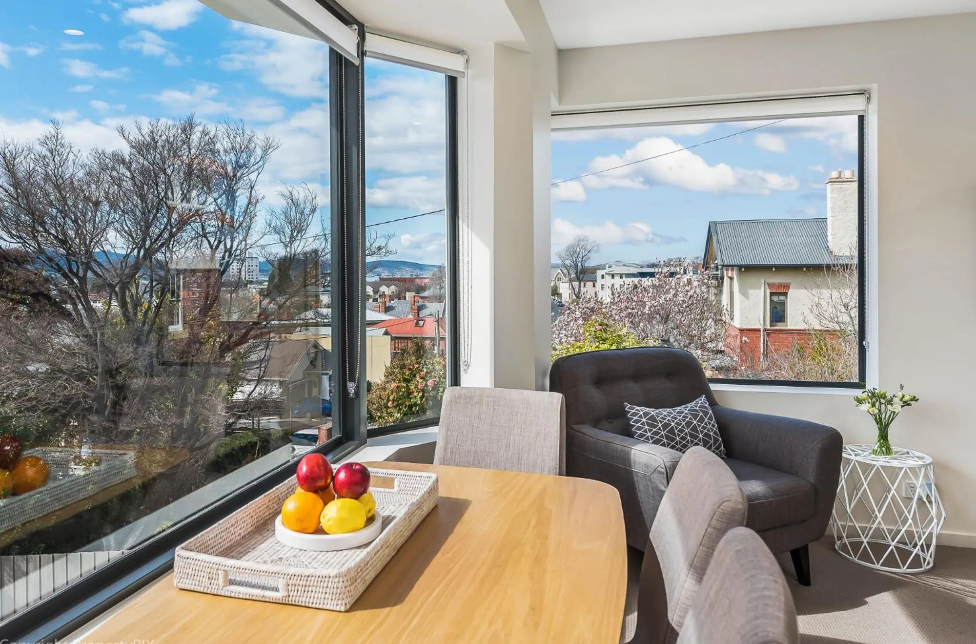 Seating area in 110 Hampden Apartments