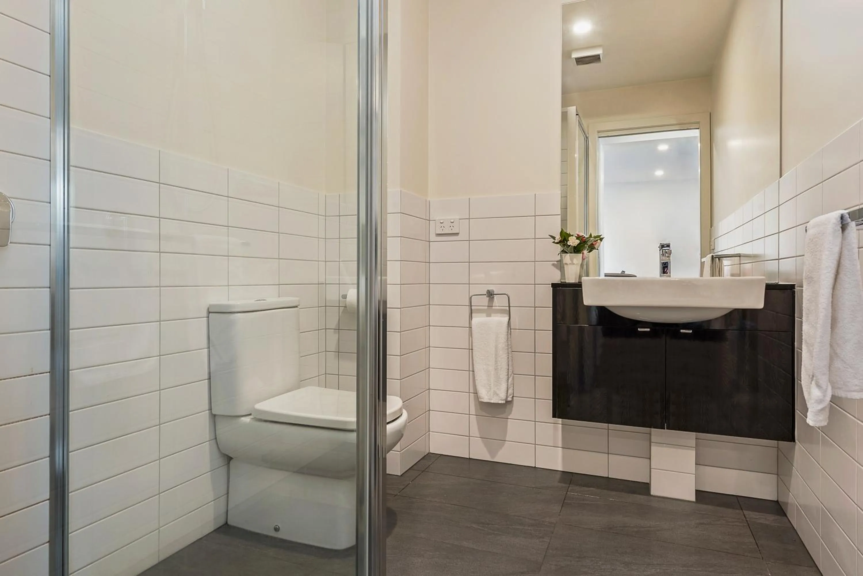 Shower in 110 Hampden Apartments