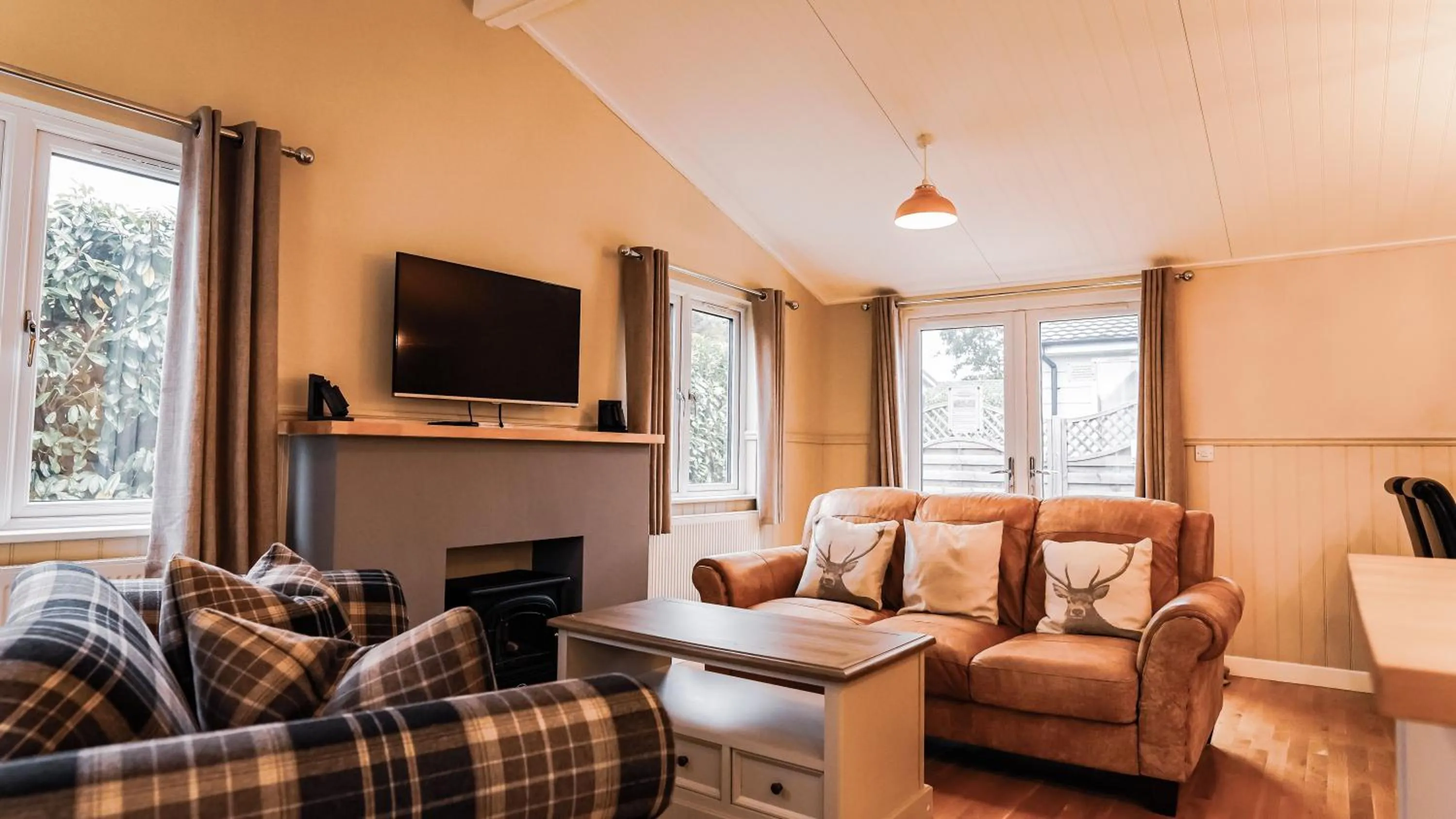 Living room in Golden Cross Holiday Park