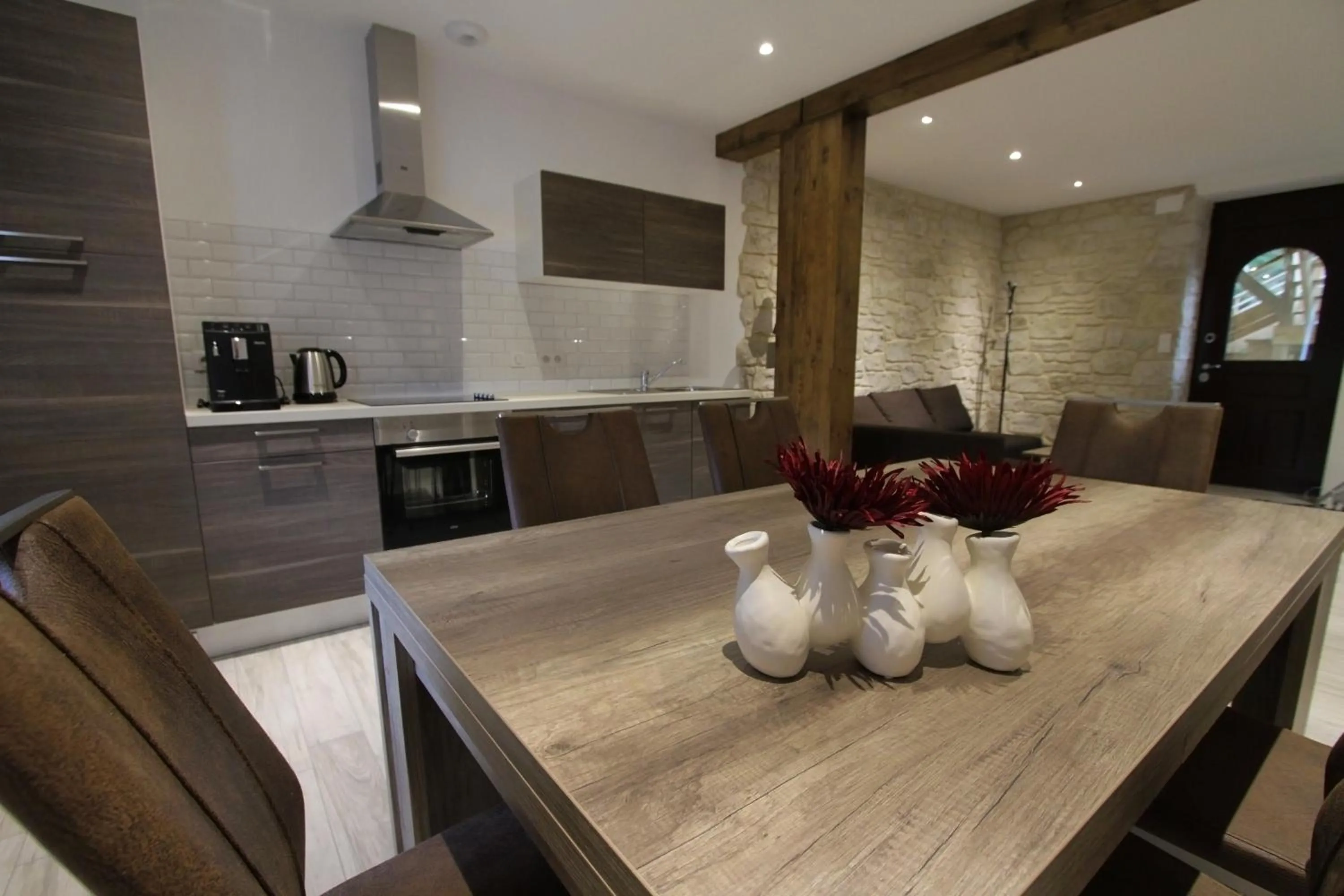 Kitchen or kitchenette in Le Moulin d'Oscar & Spa - Mulhouse Nord