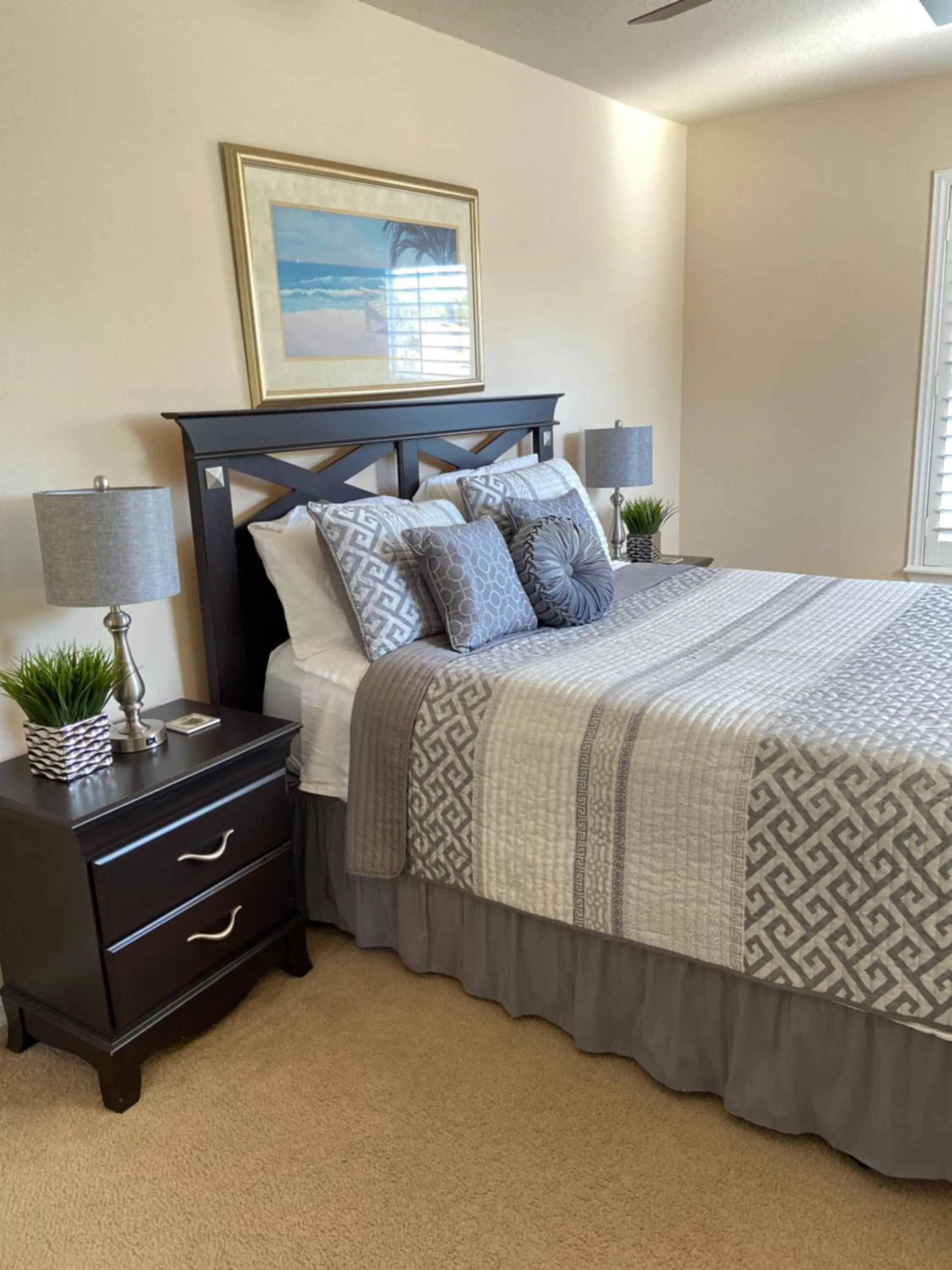 Bedroom, Bed in Cozy Villa With South Facing Pool