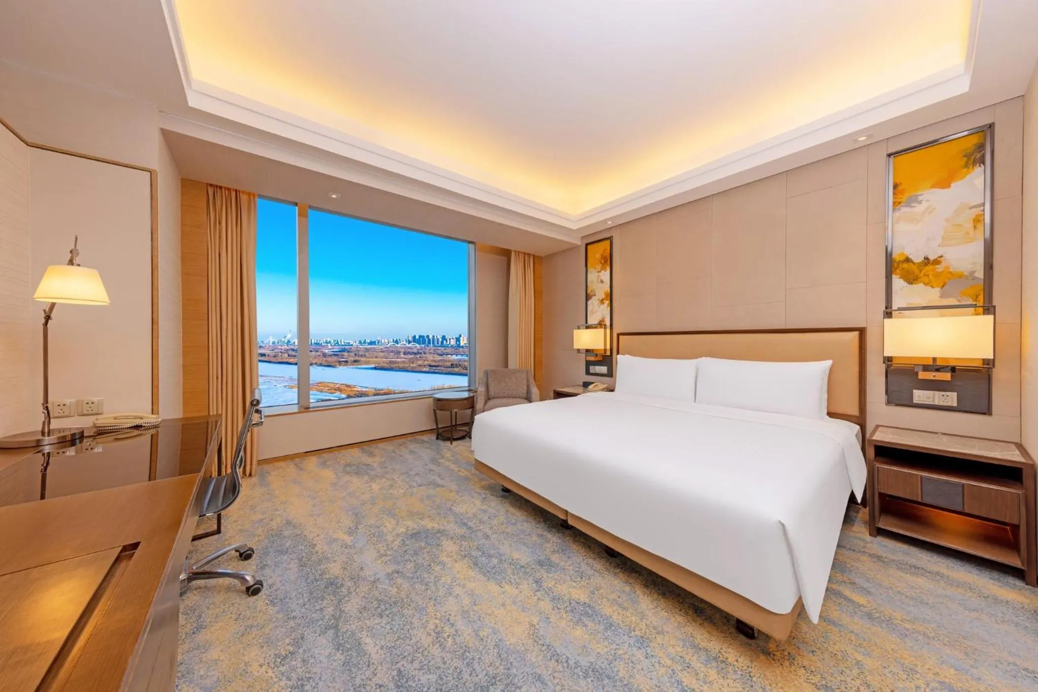 Photo of the whole room, Bed in Shangri-La Songbei, Harbin