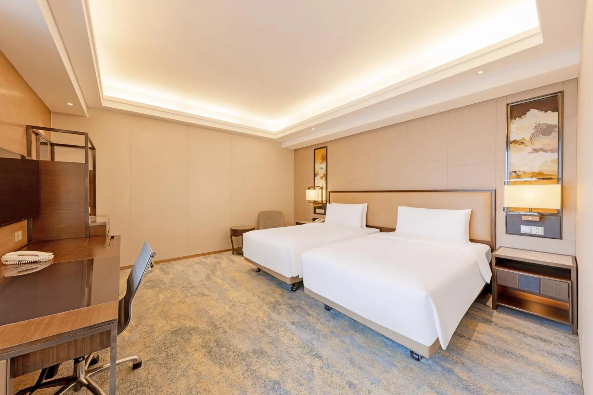 Photo of the whole room, Bed in Shangri-La Songbei, Harbin