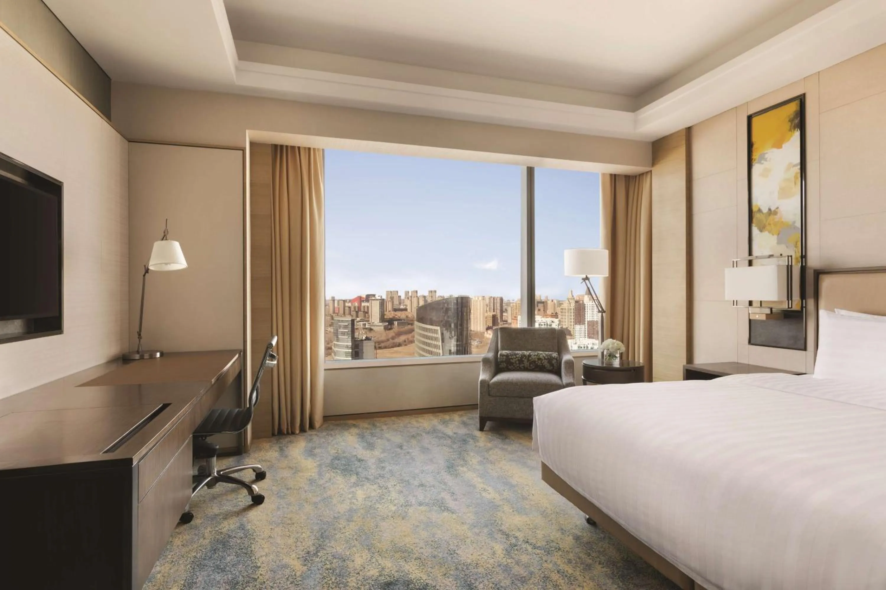 Photo of the whole room, Bed in Shangri-La Songbei, Harbin