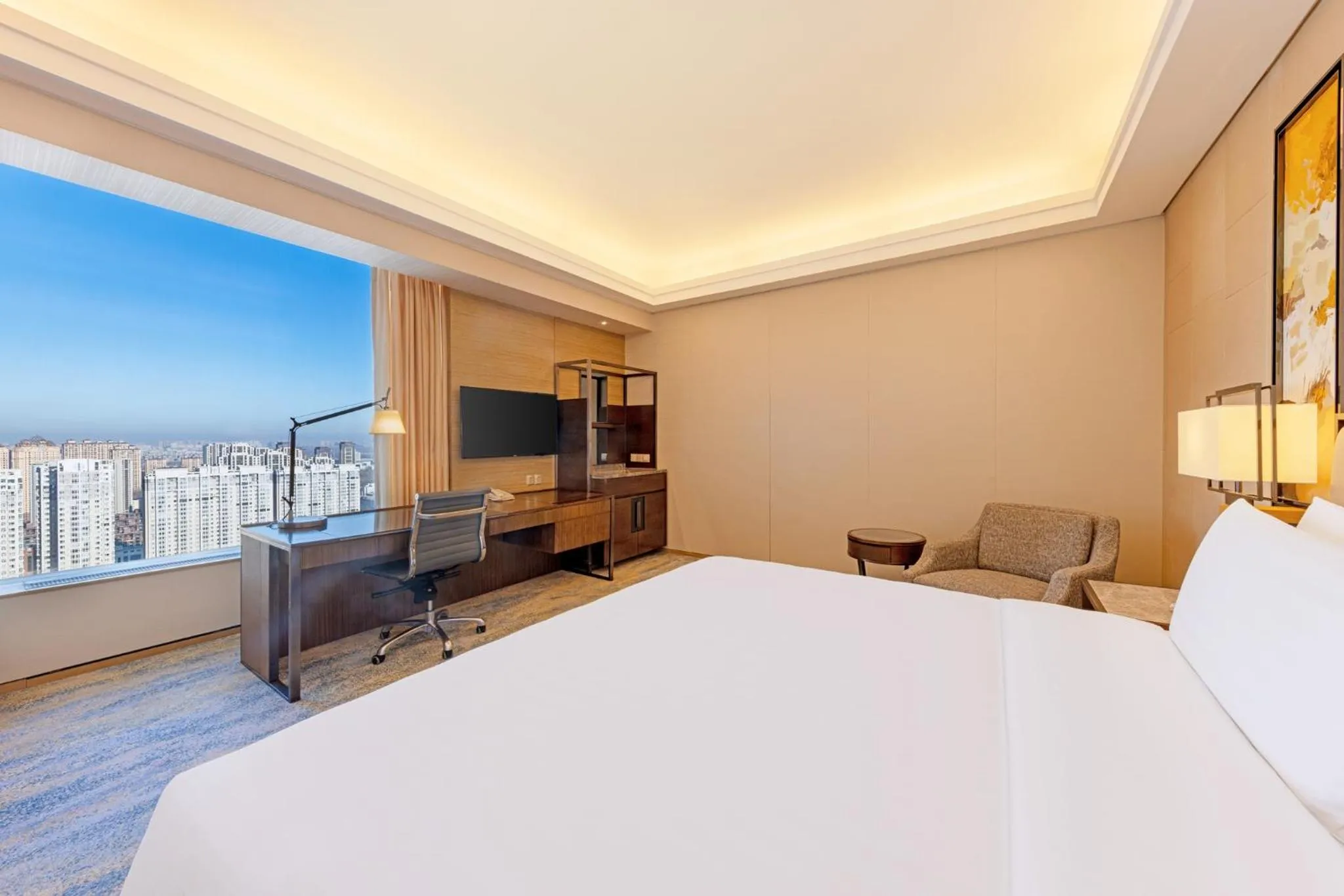 Photo of the whole room, Bed in Shangri-La Songbei, Harbin