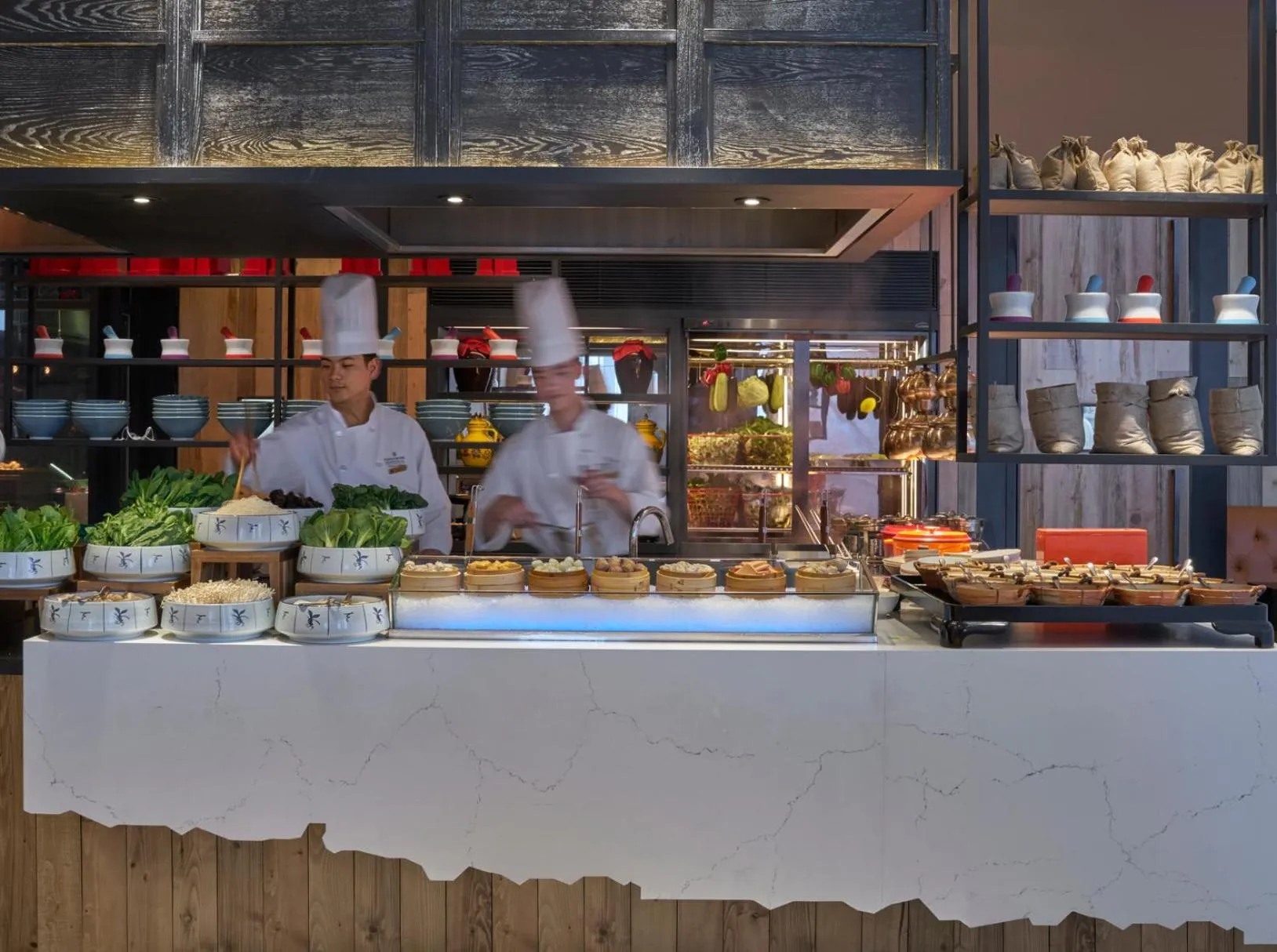 Buffet breakfast in Shangri-La Songbei, Harbin