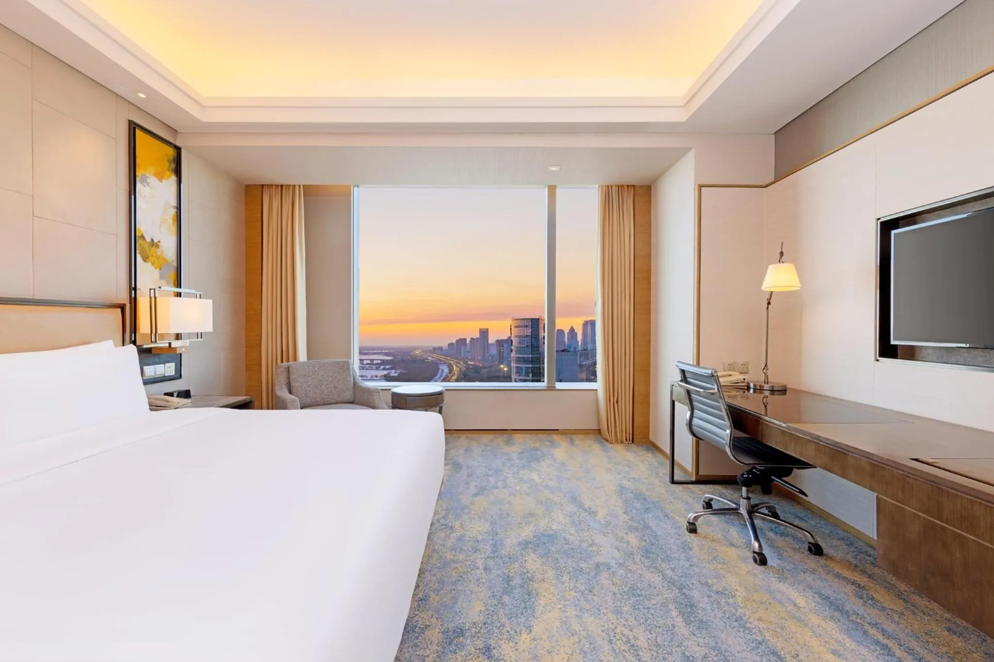 Photo of the whole room, Bed in Shangri-La Songbei, Harbin