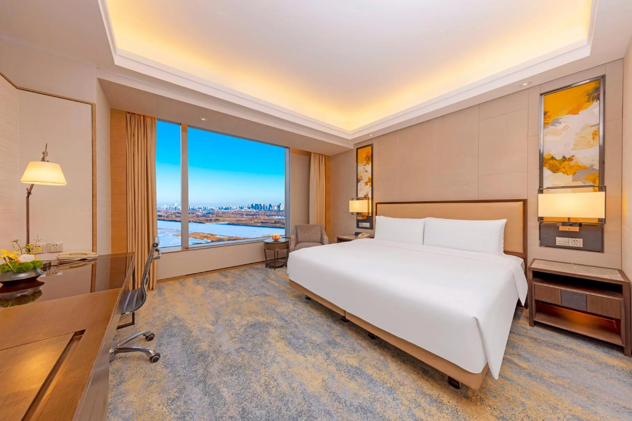 Photo of the whole room, Bed in Shangri-La Songbei, Harbin