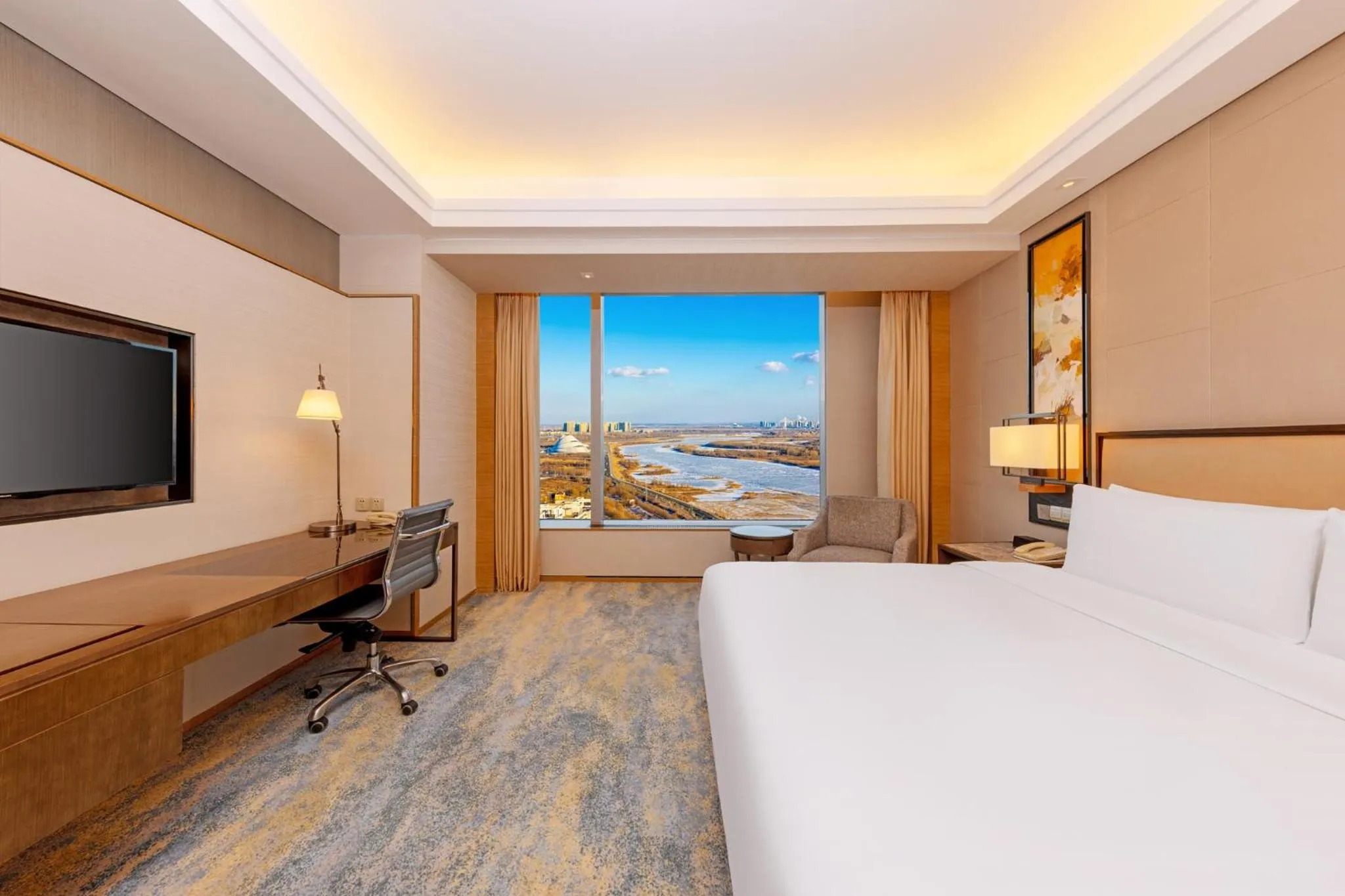 Photo of the whole room, Bed in Shangri-La Songbei, Harbin