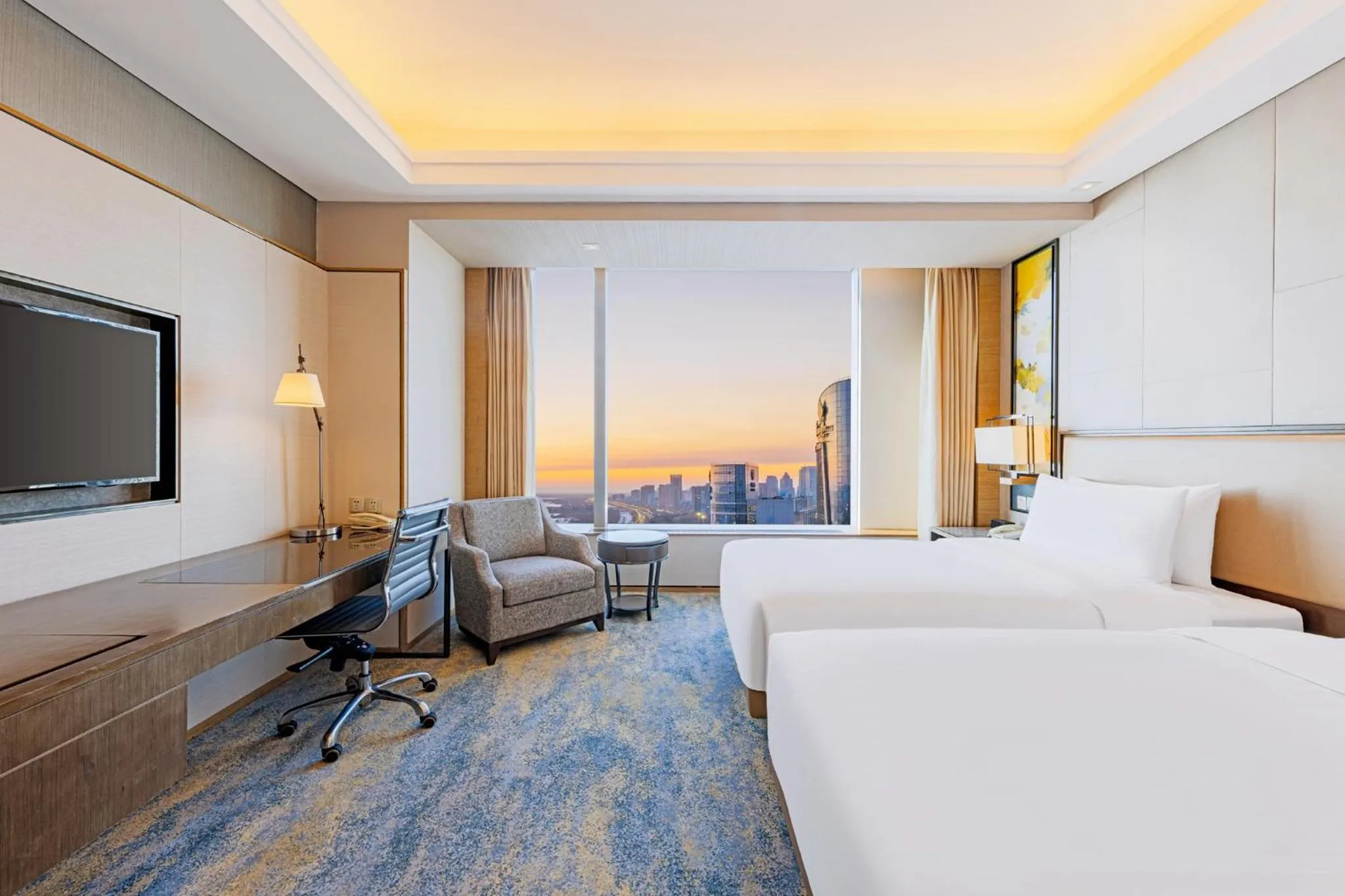 Photo of the whole room, Bed in Shangri-La Songbei, Harbin