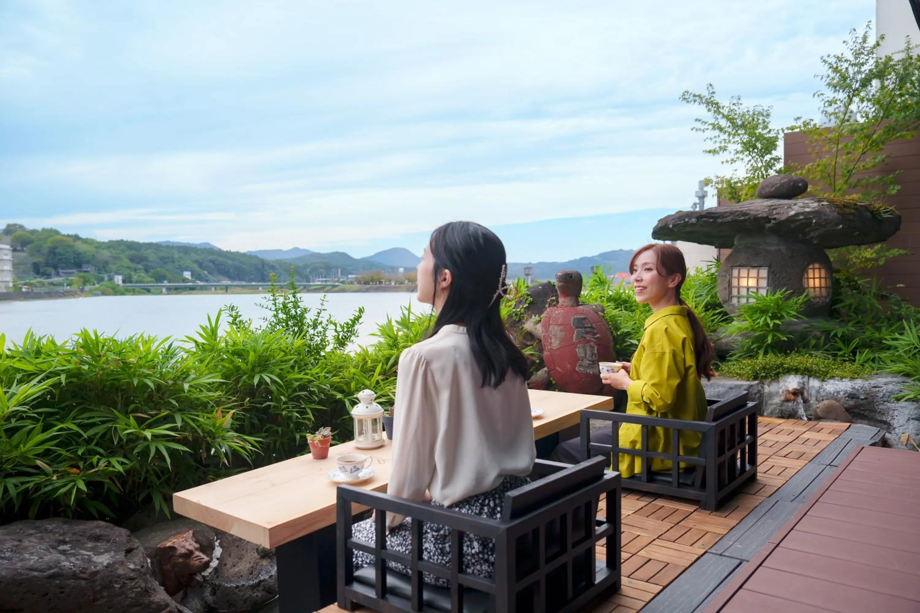 Balcony/Terrace in Hita Onsen Kizantei Hotel