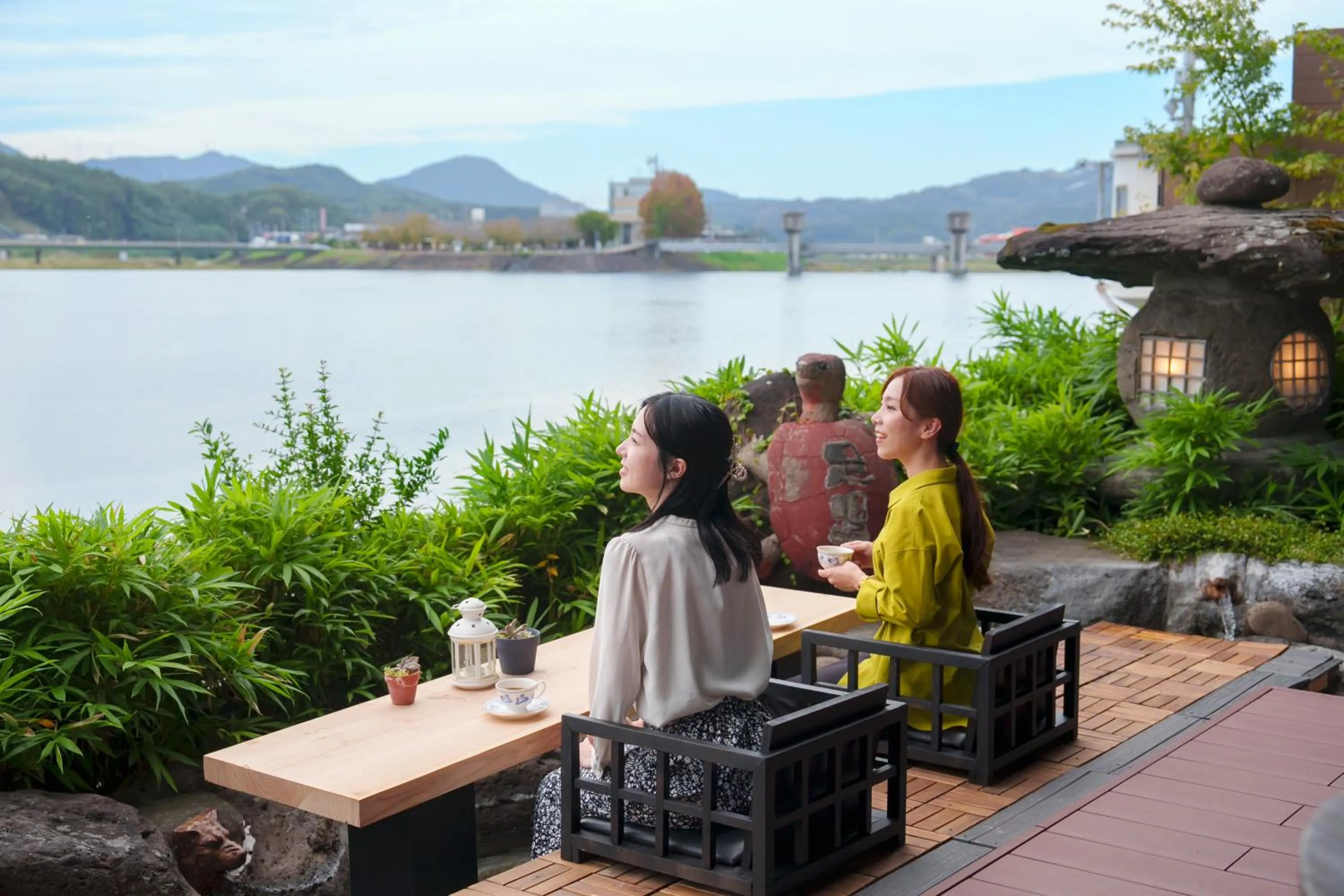 Balcony/Terrace in Hita Onsen Kizantei Hotel