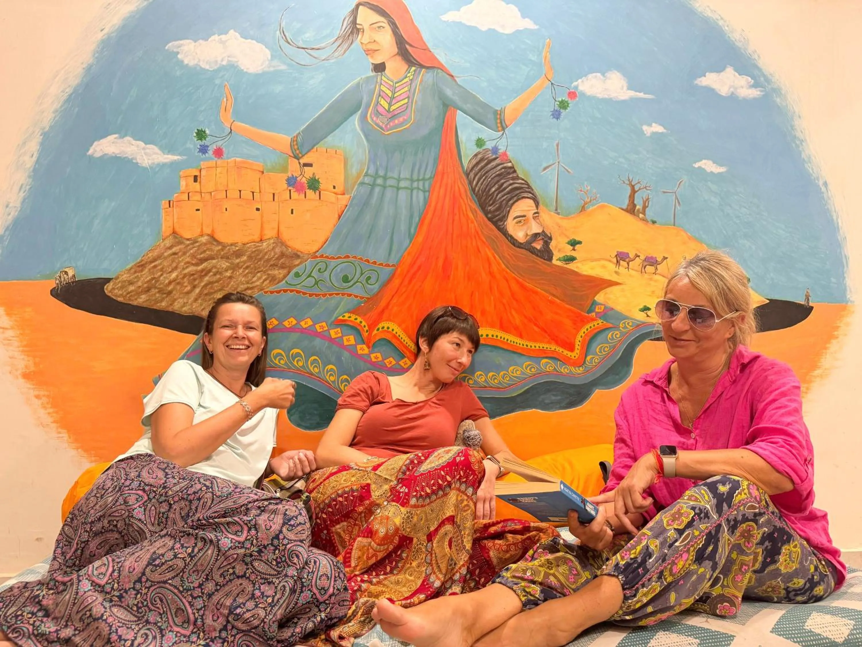 People in Jaisalmer Hostel Crowd