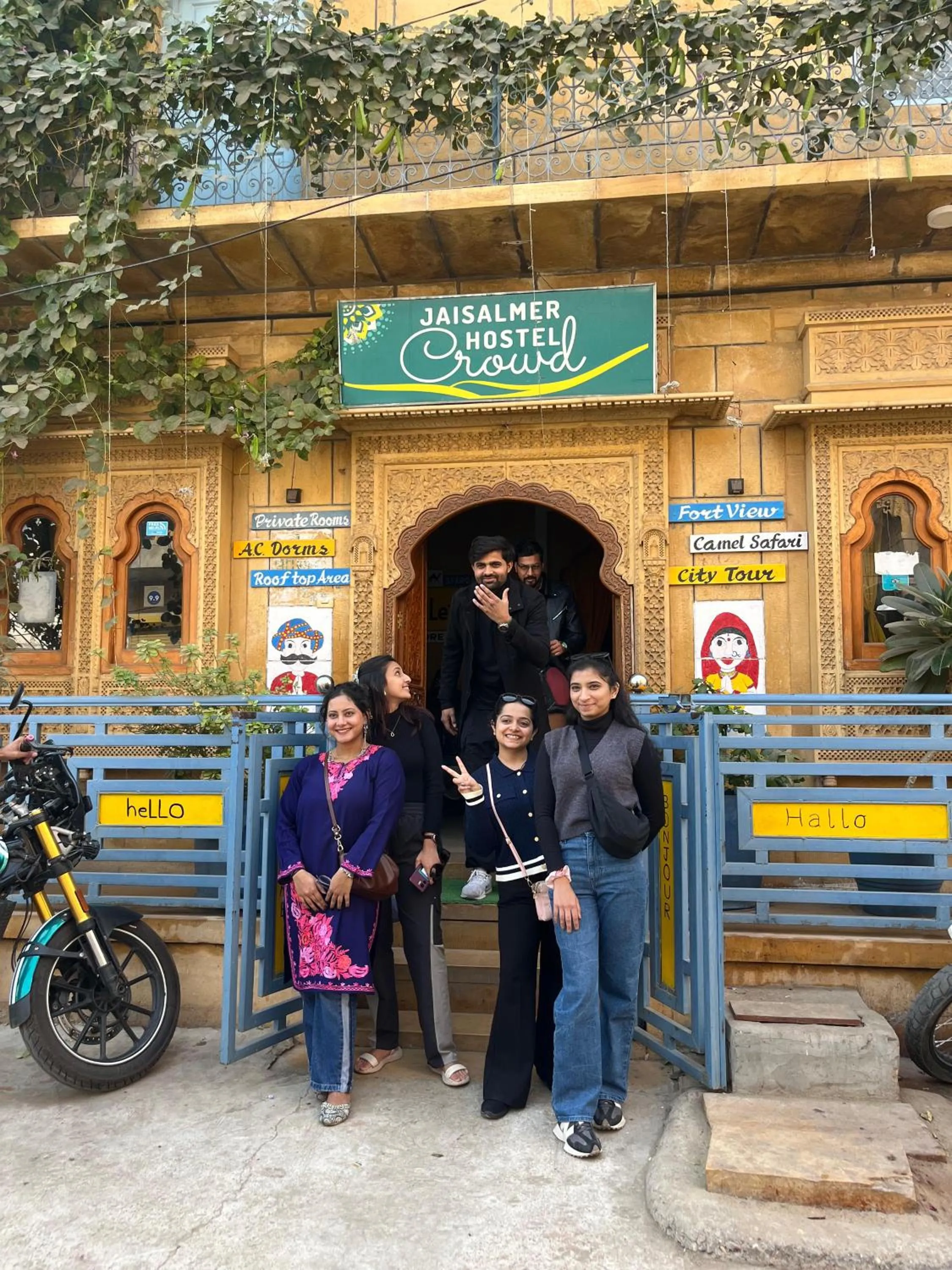 People in Jaisalmer Hostel Crowd