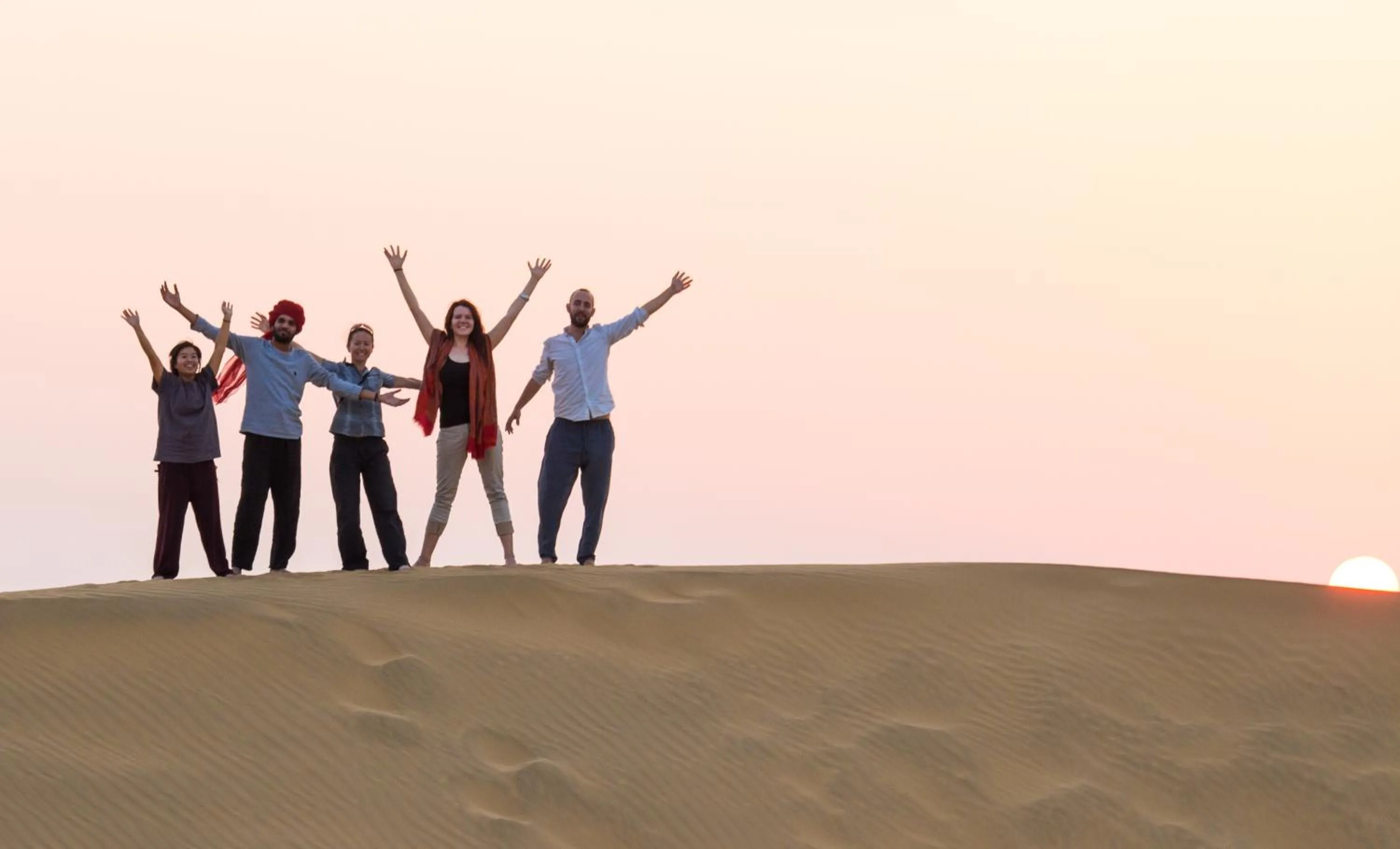 People in Jaisalmer Hostel Crowd
