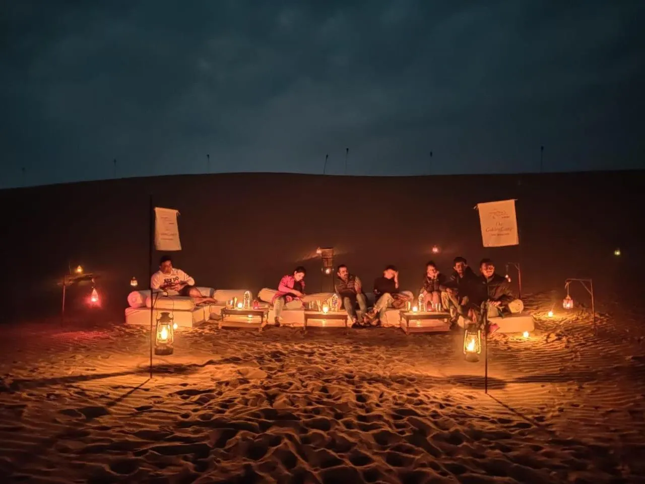 Night in Jaisalmer Hostel Crowd