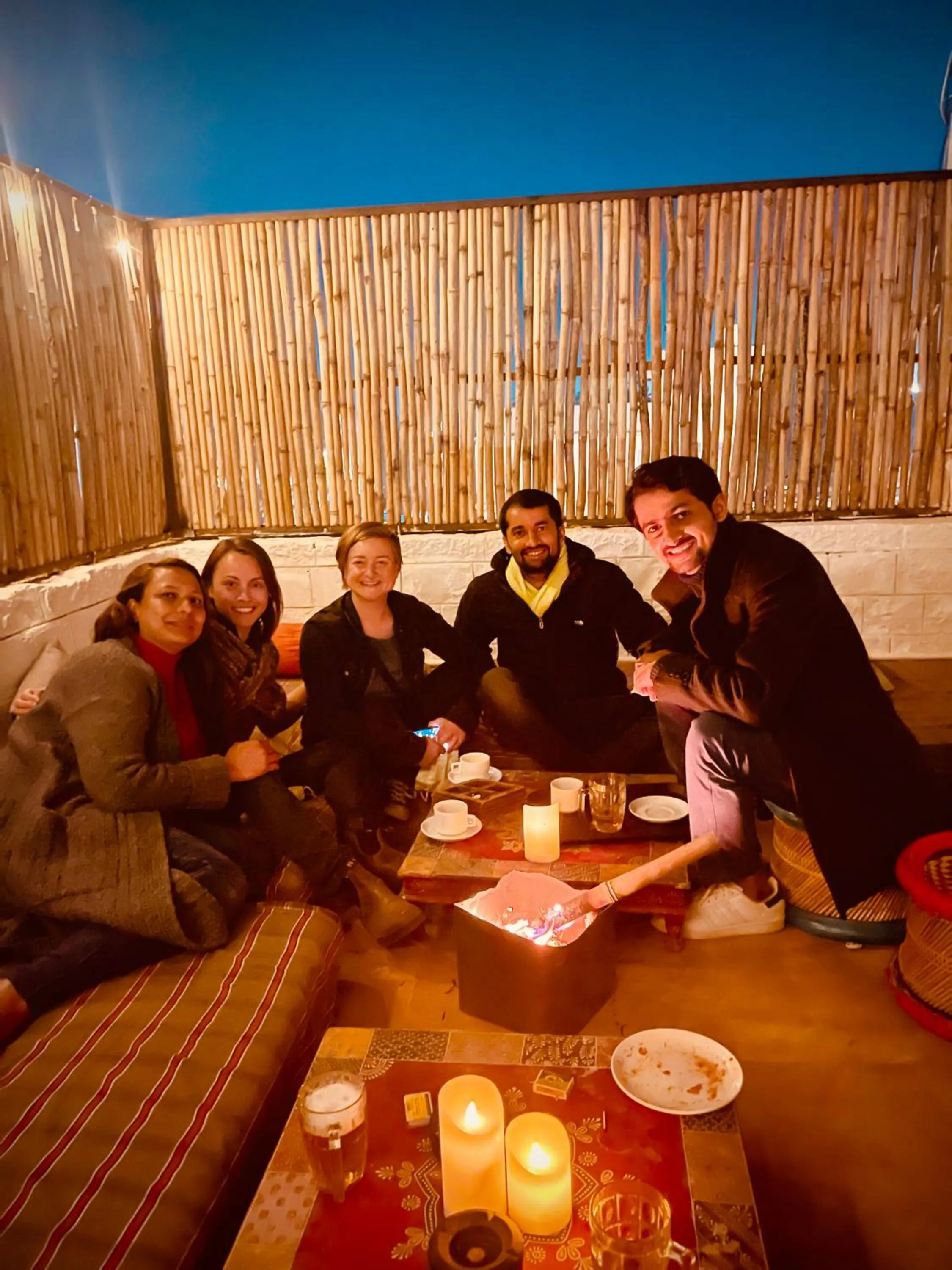 Night in Jaisalmer Hostel Crowd