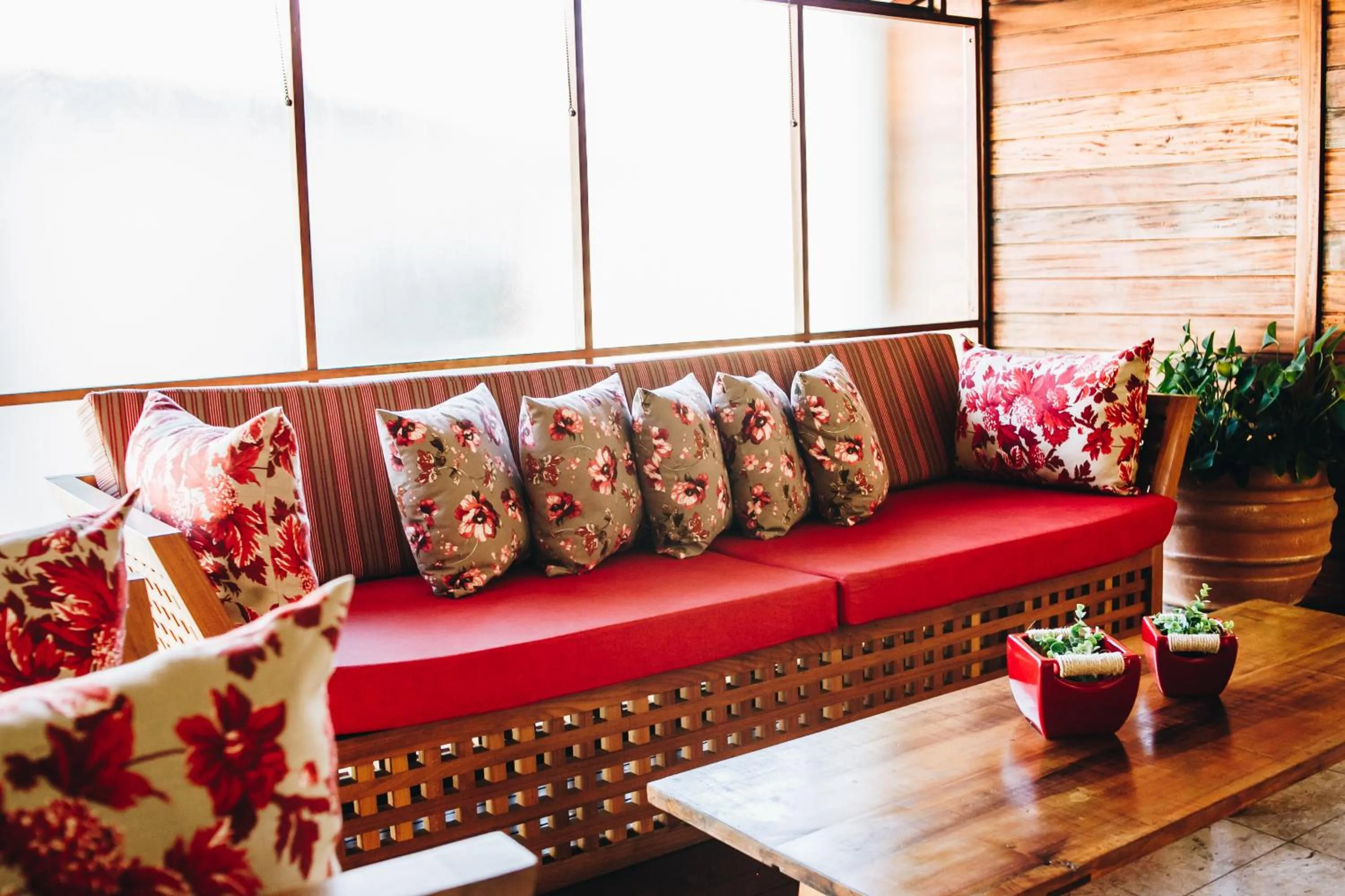 Seating area in Hotel Fita Azul