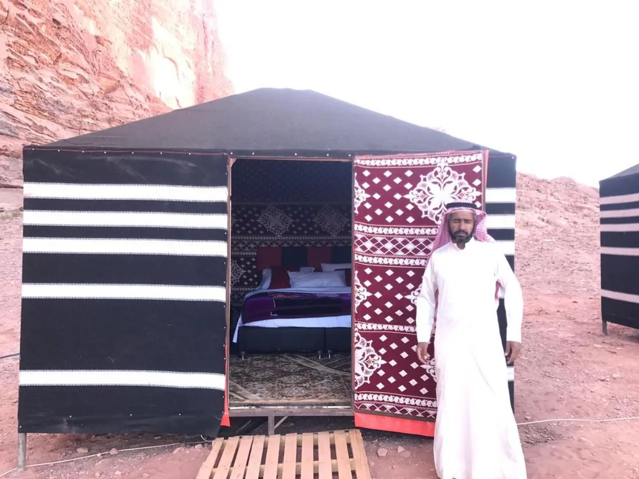 Bed in Wadi Rum Quiet Village Camp