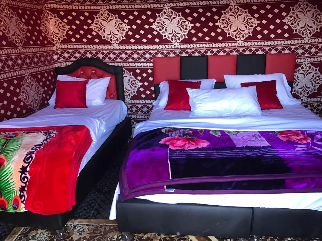 Bed in Wadi Rum Quiet Village Camp