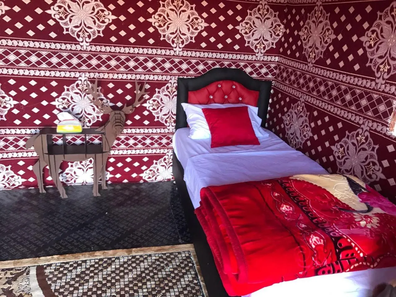 Bed in Wadi Rum Quiet Village Camp