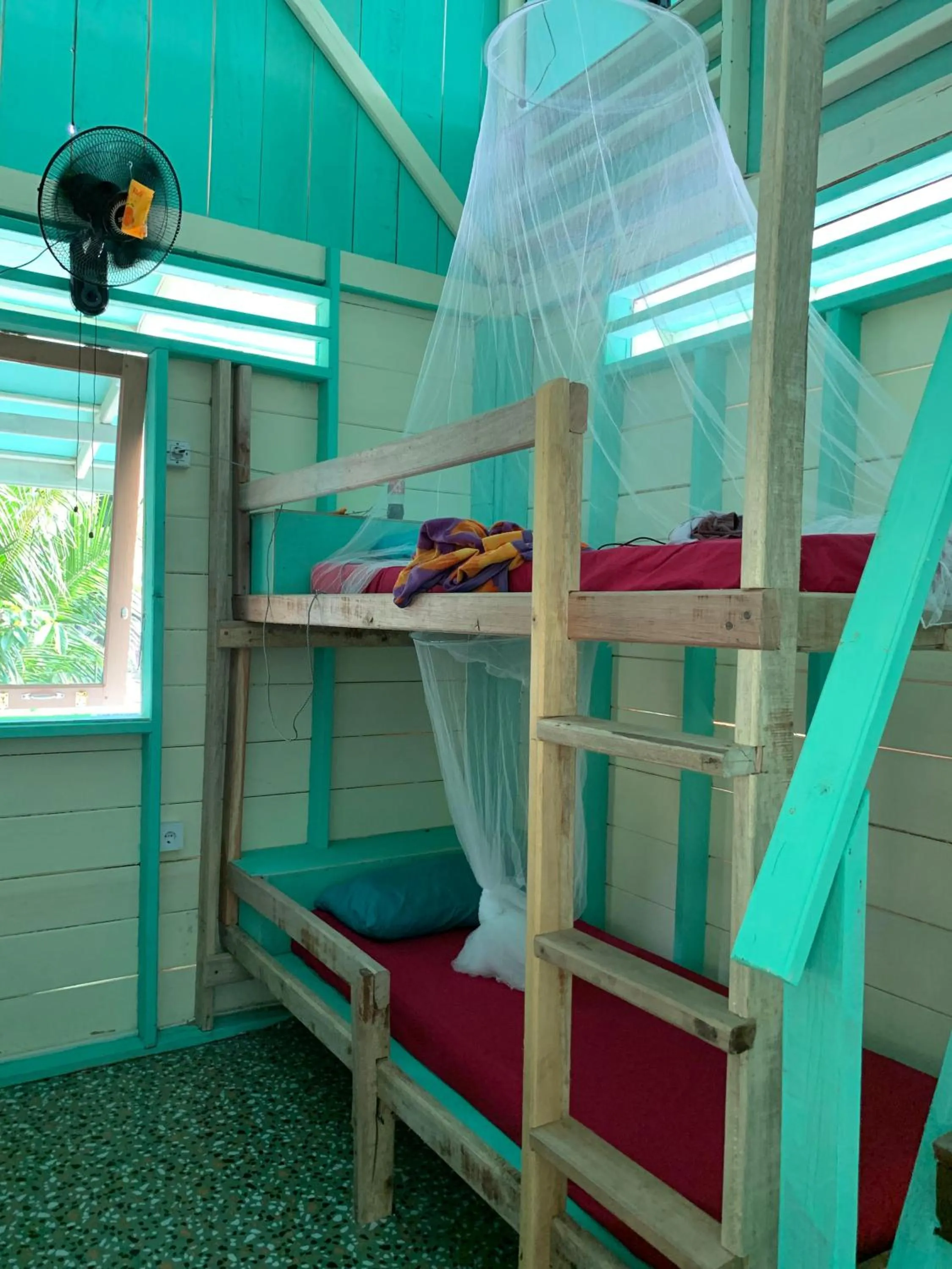 Bed in Ricky's Beach House