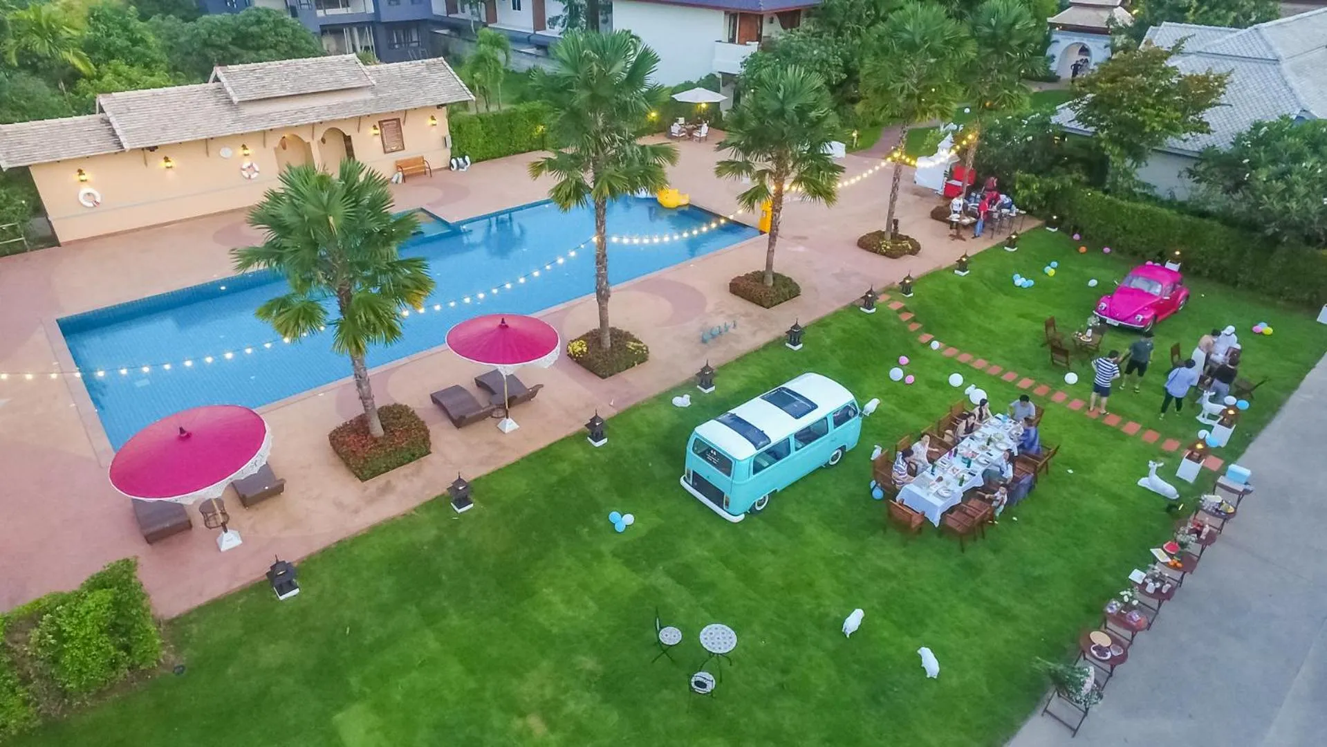 Bird's eye view, Pool View in ViangNgam LanNa Villa Resort (SHA Extra Plus)