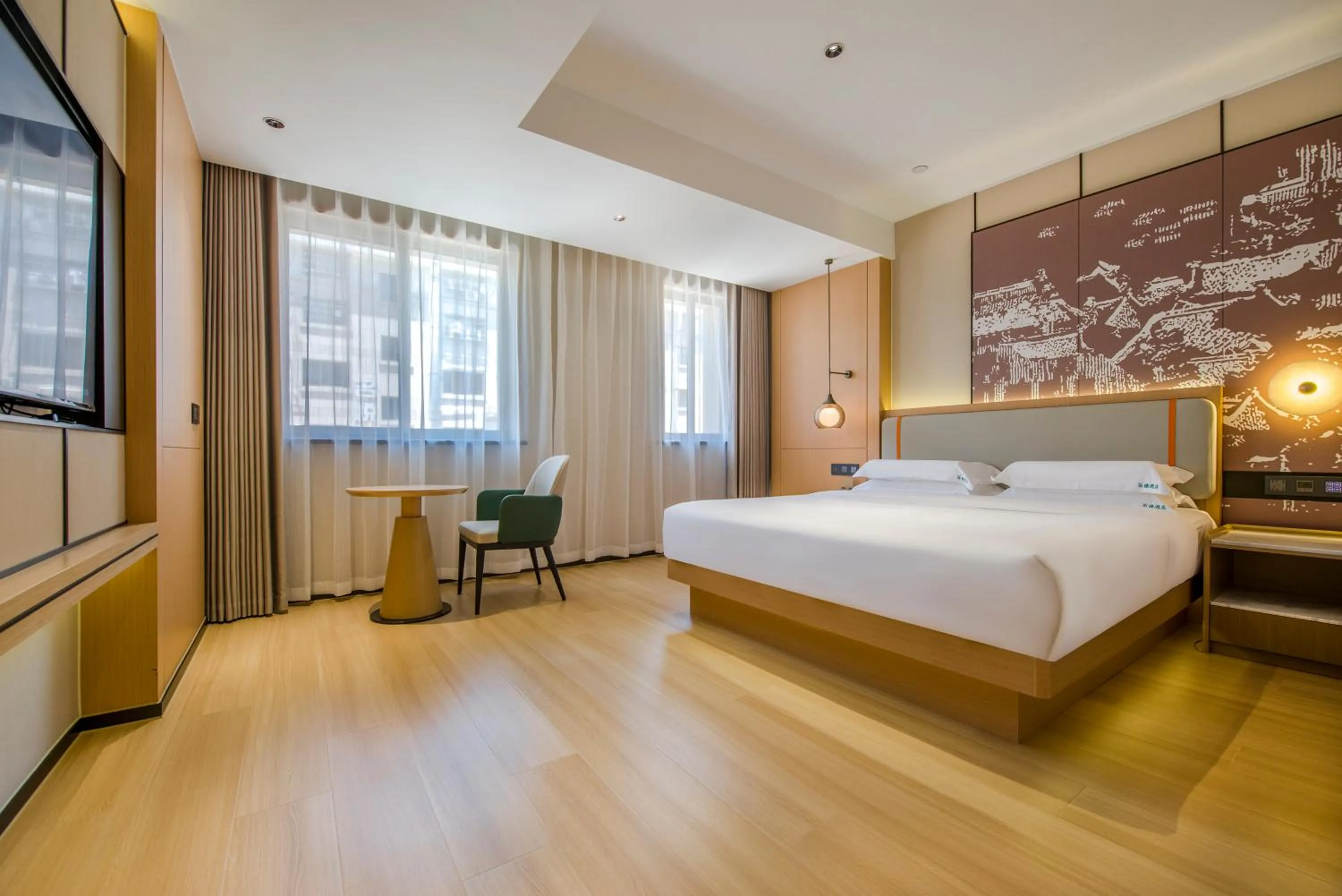 Photo of the whole room, Bed in Yiwu Baide Theme Hotel