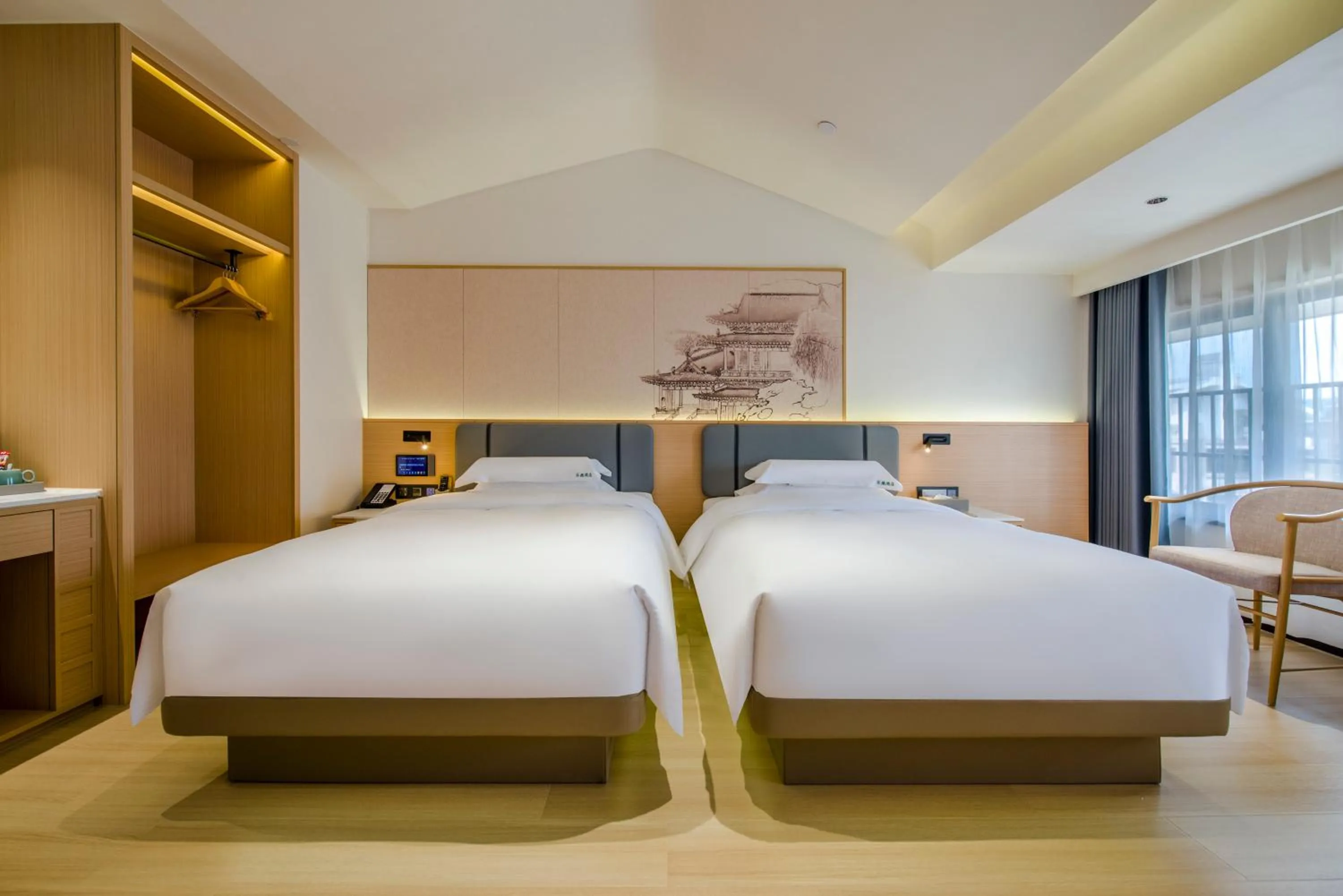 Photo of the whole room, Bed in Yiwu Baide Theme Hotel