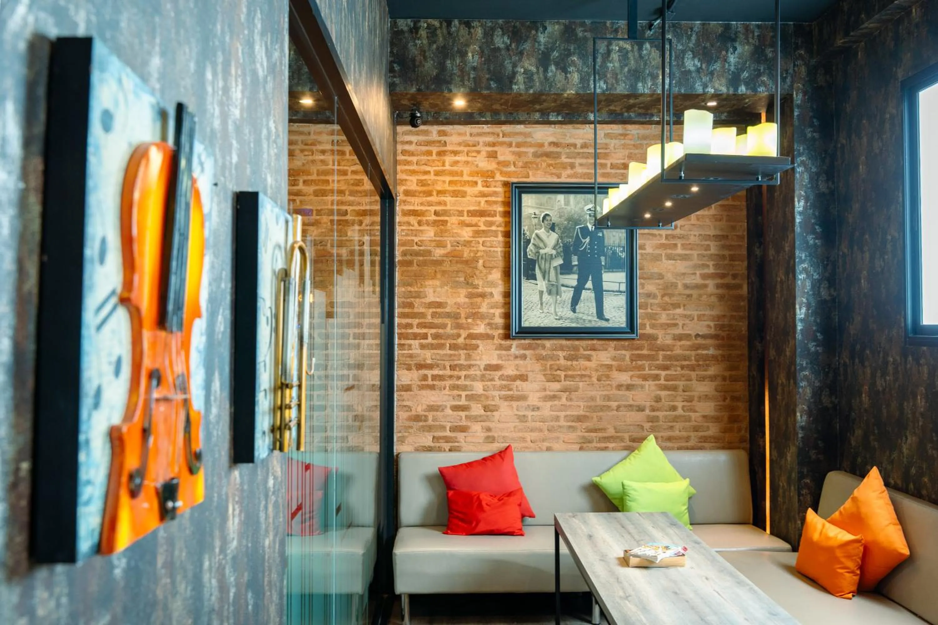 Living room in The Printing House Poshtel