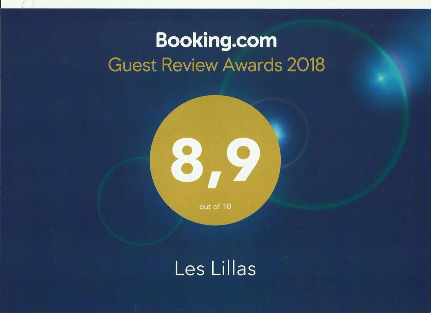 Certificate/Award in Bed & Breakfast Les LILLAS