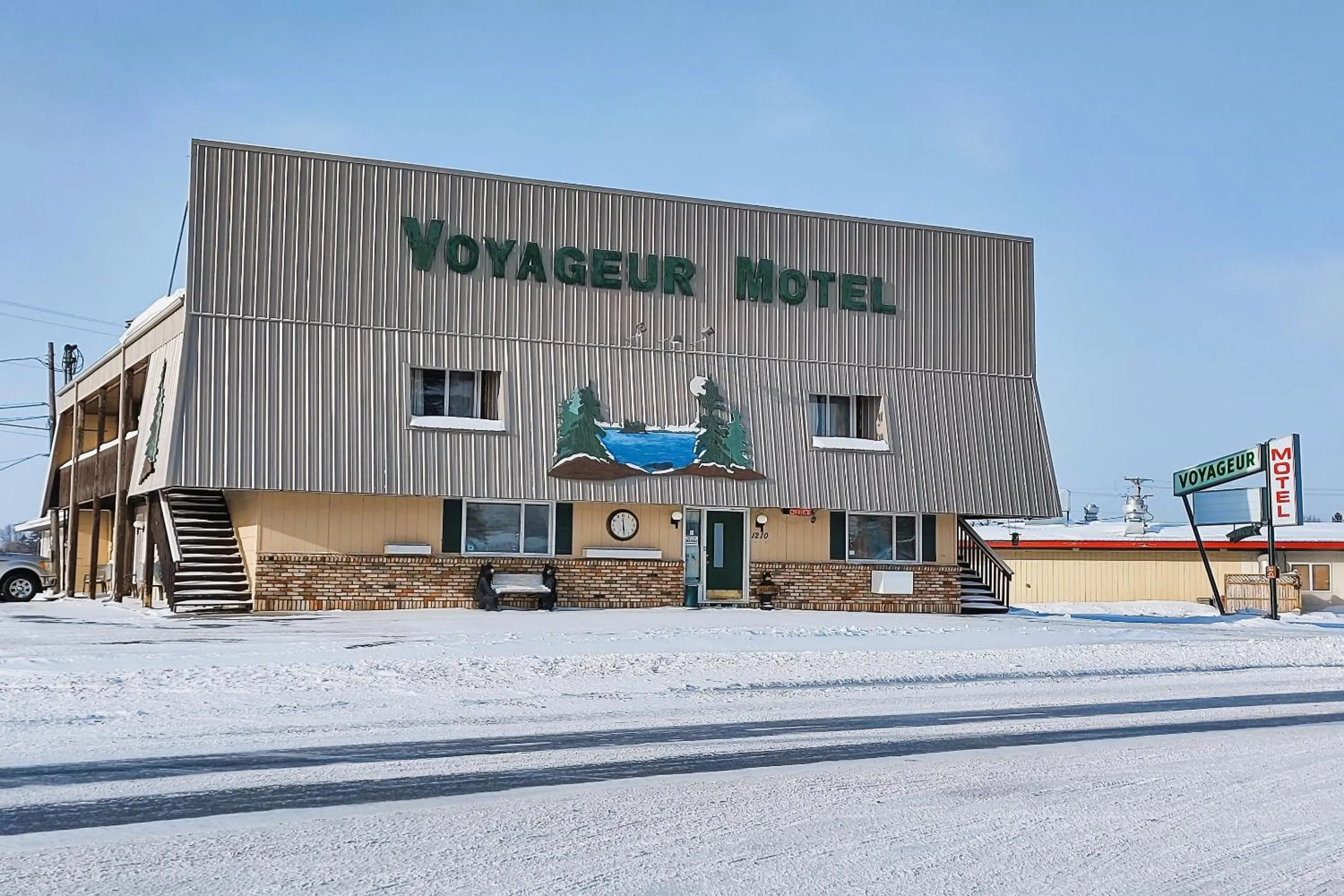 Facade/entrance in Love Hotels Voyageur by OYO at International Falls MN