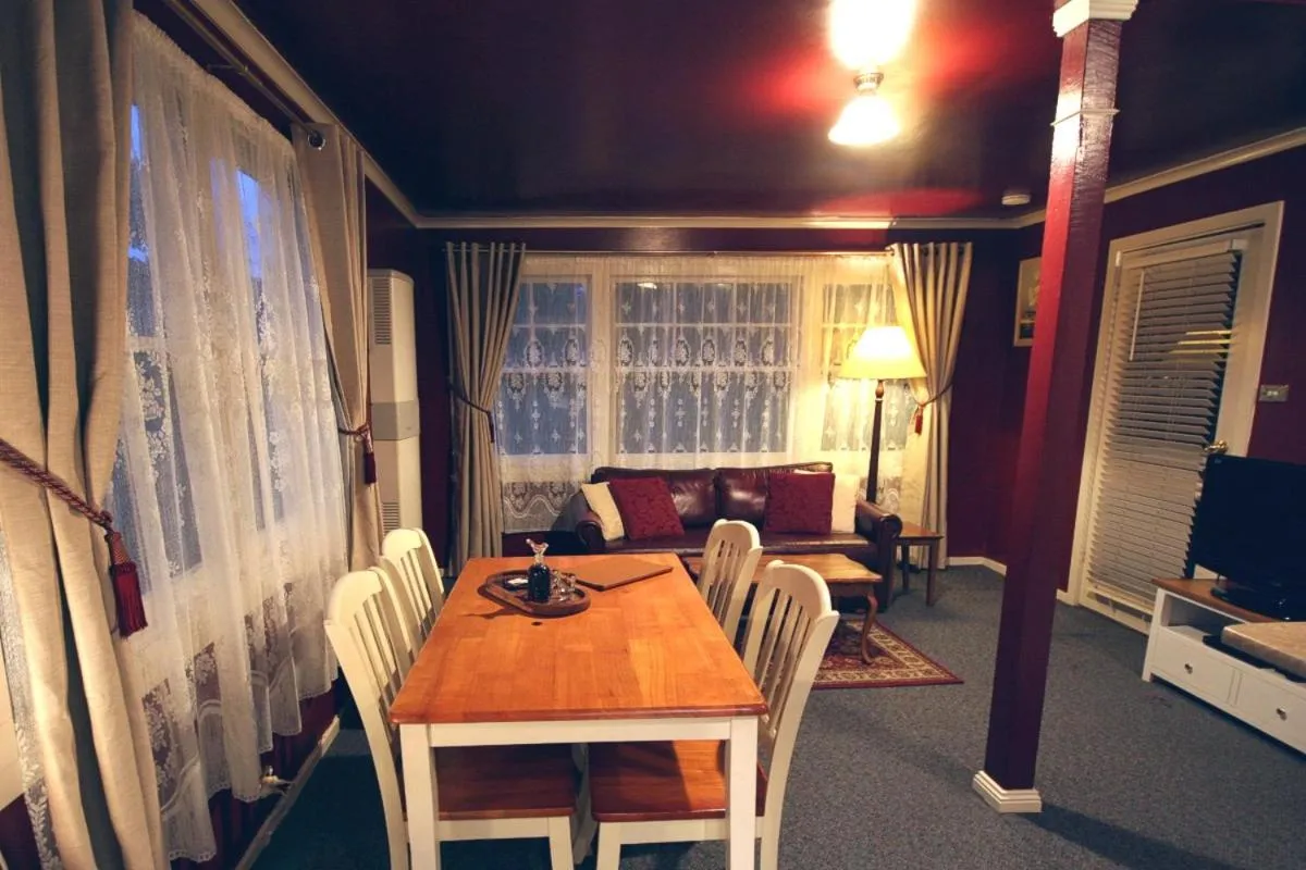 Dining area in Lotus Lodges