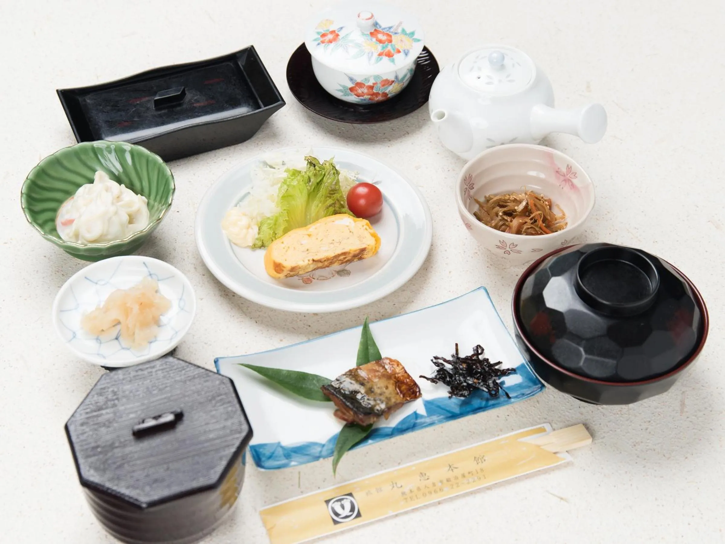 Asian breakfast in Ryokan Marue Honkan