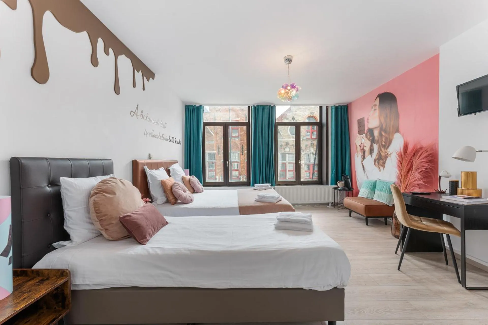 Bed in The Chocolate Suites