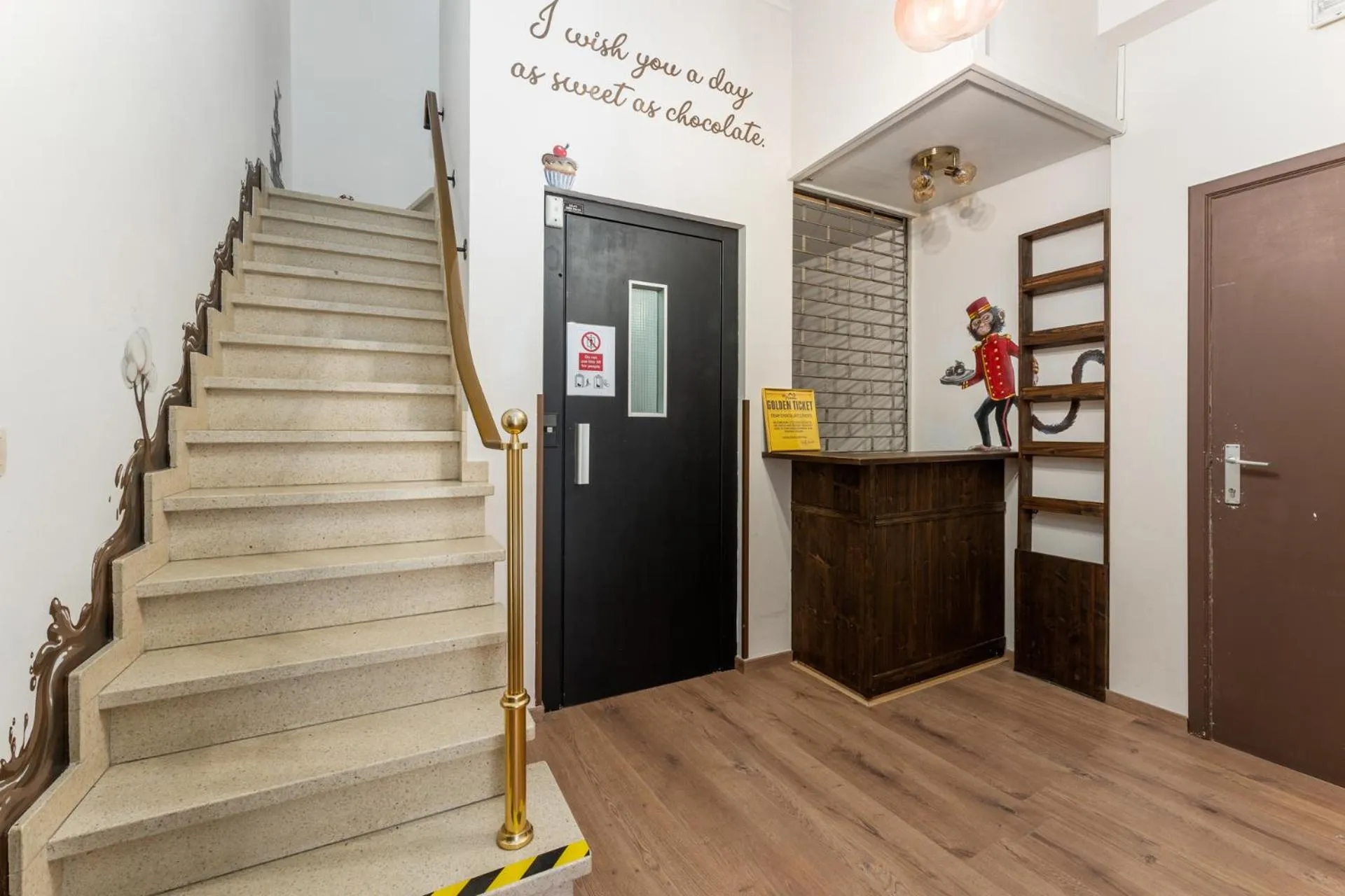 Text overlay in The Chocolate Suites