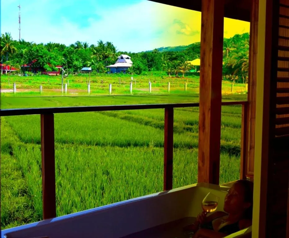 Garden view in Guerrera Rice Paddy Villas