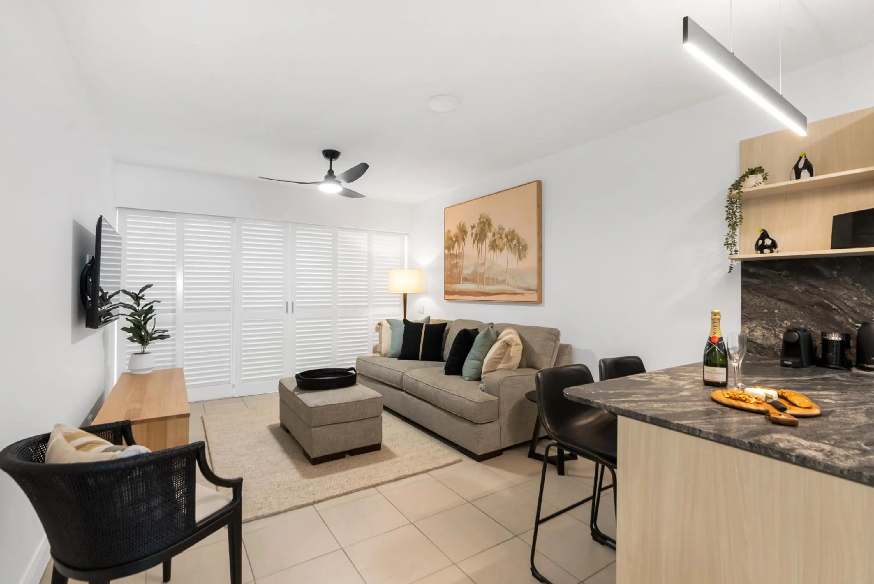 Living room in Elysium Private Apartments at Beach Club & Spa