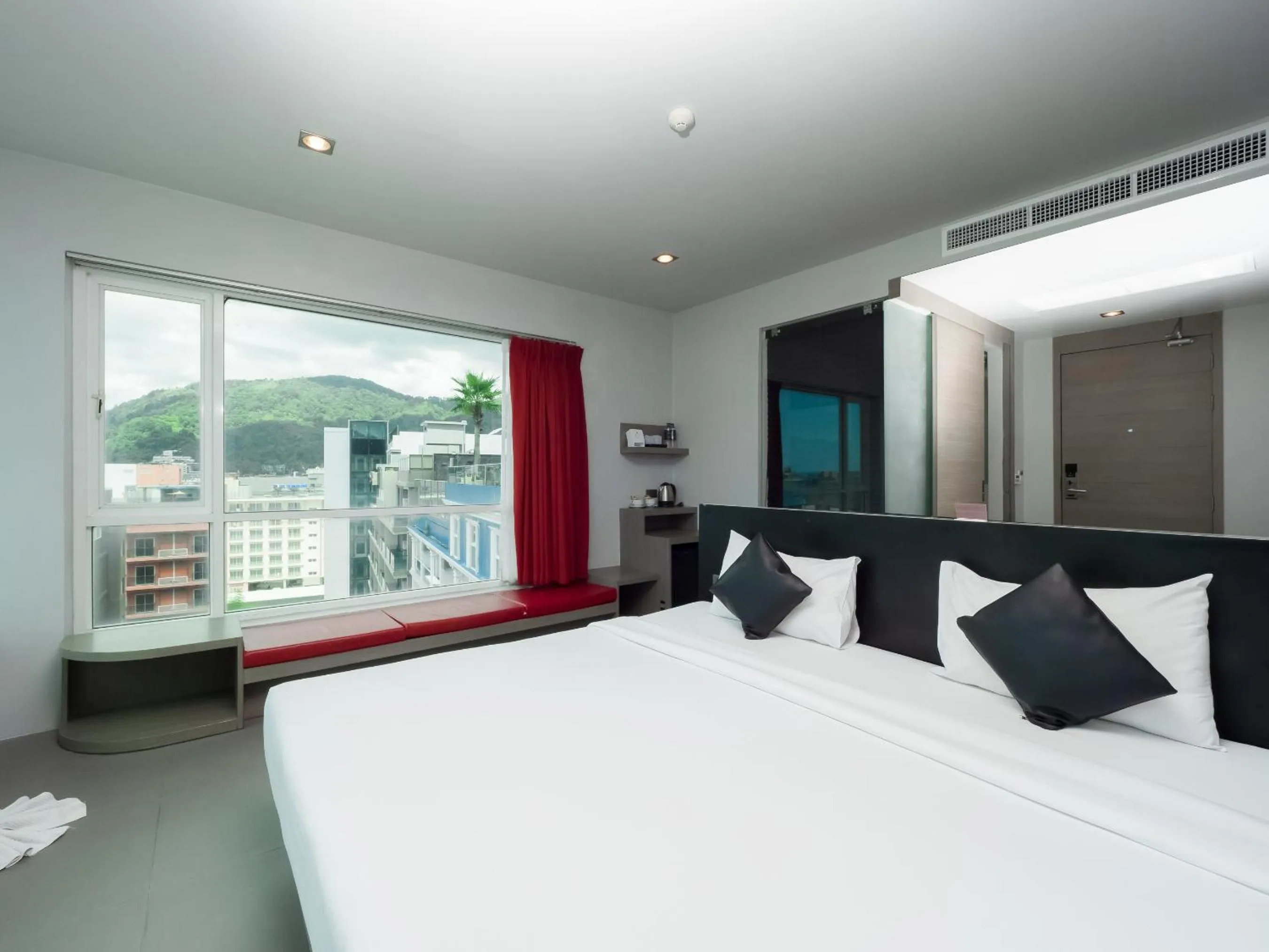 View (from property/room), Bed in At Patong Hotel - SHA Certified
