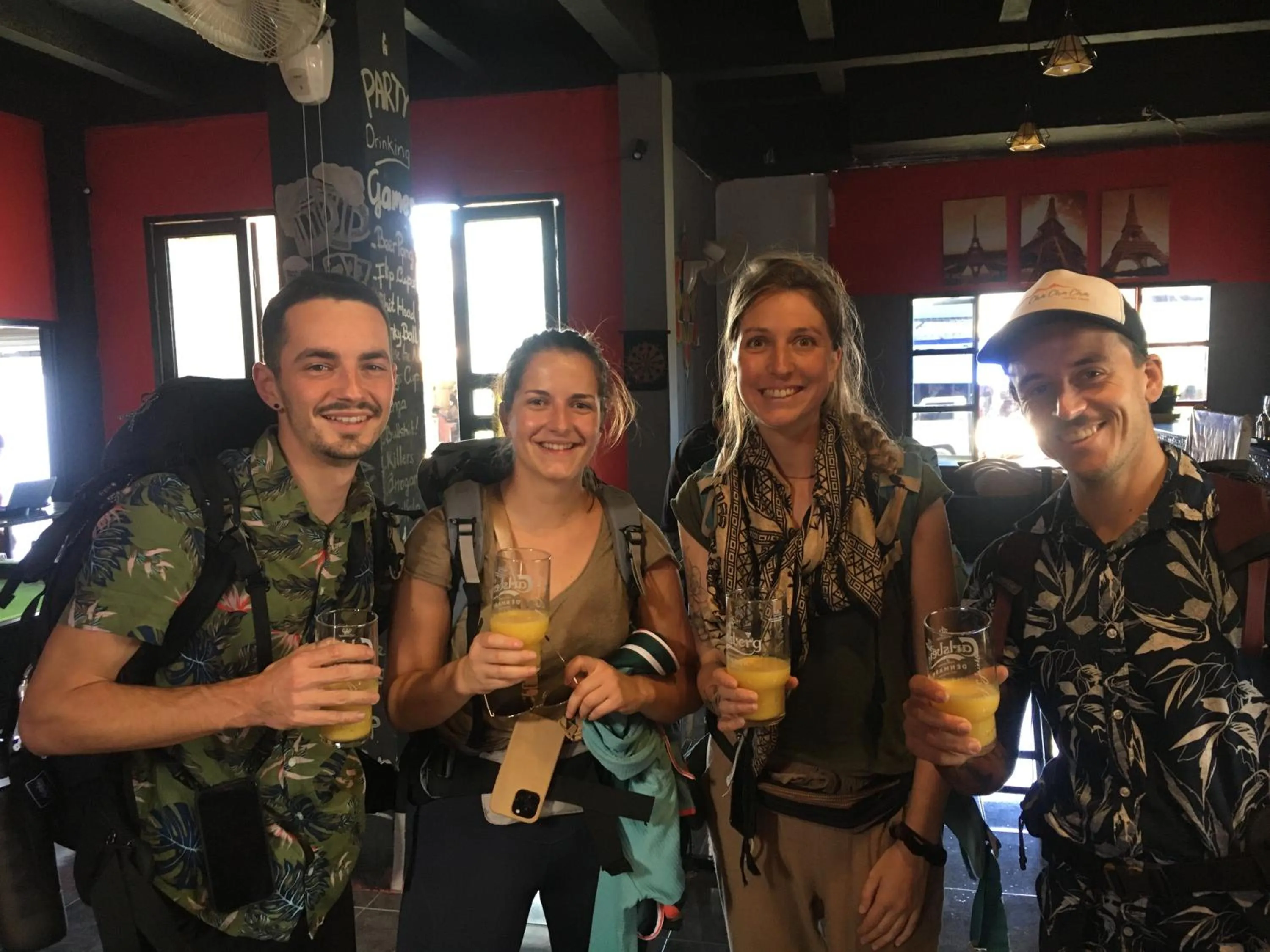 Drinks in Vangvieng Rock Backpacker Rooftop Hostel