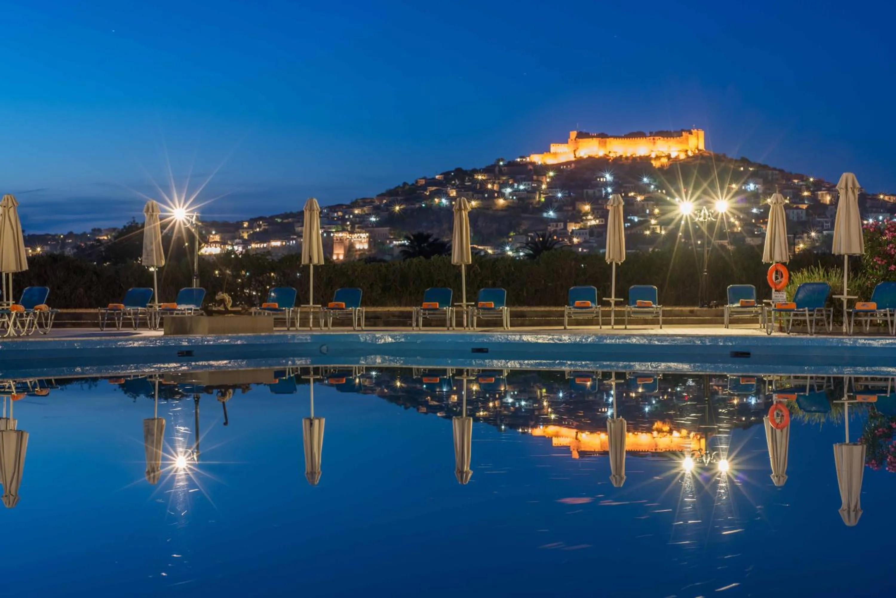 Swimming pool in Delfinia Hotel & Bungalows