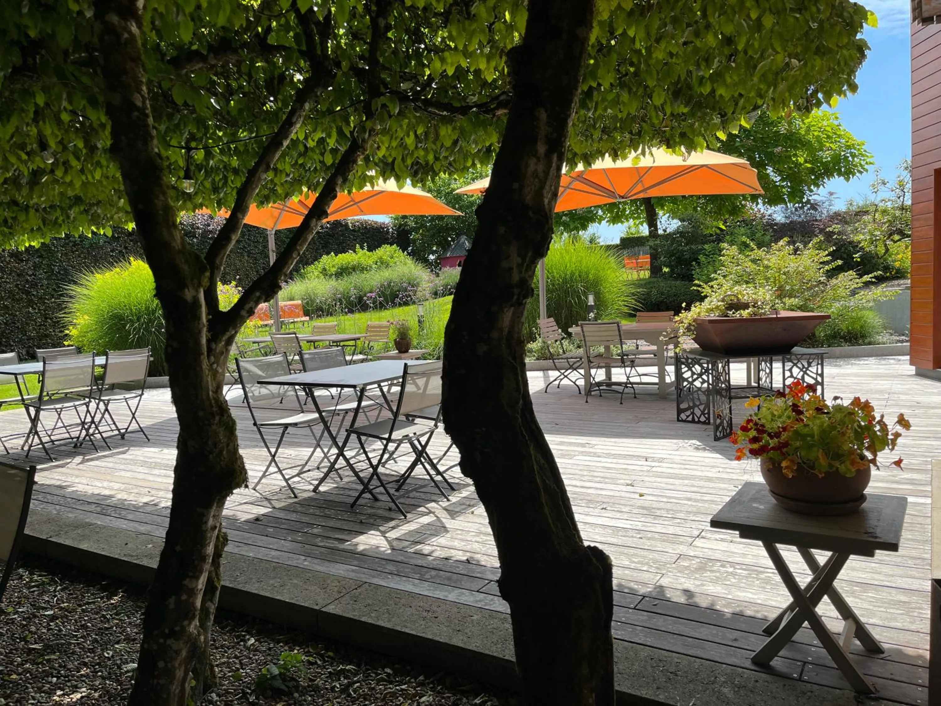 Patio in Hostellerie du Peiffeschof, The Originals Relais