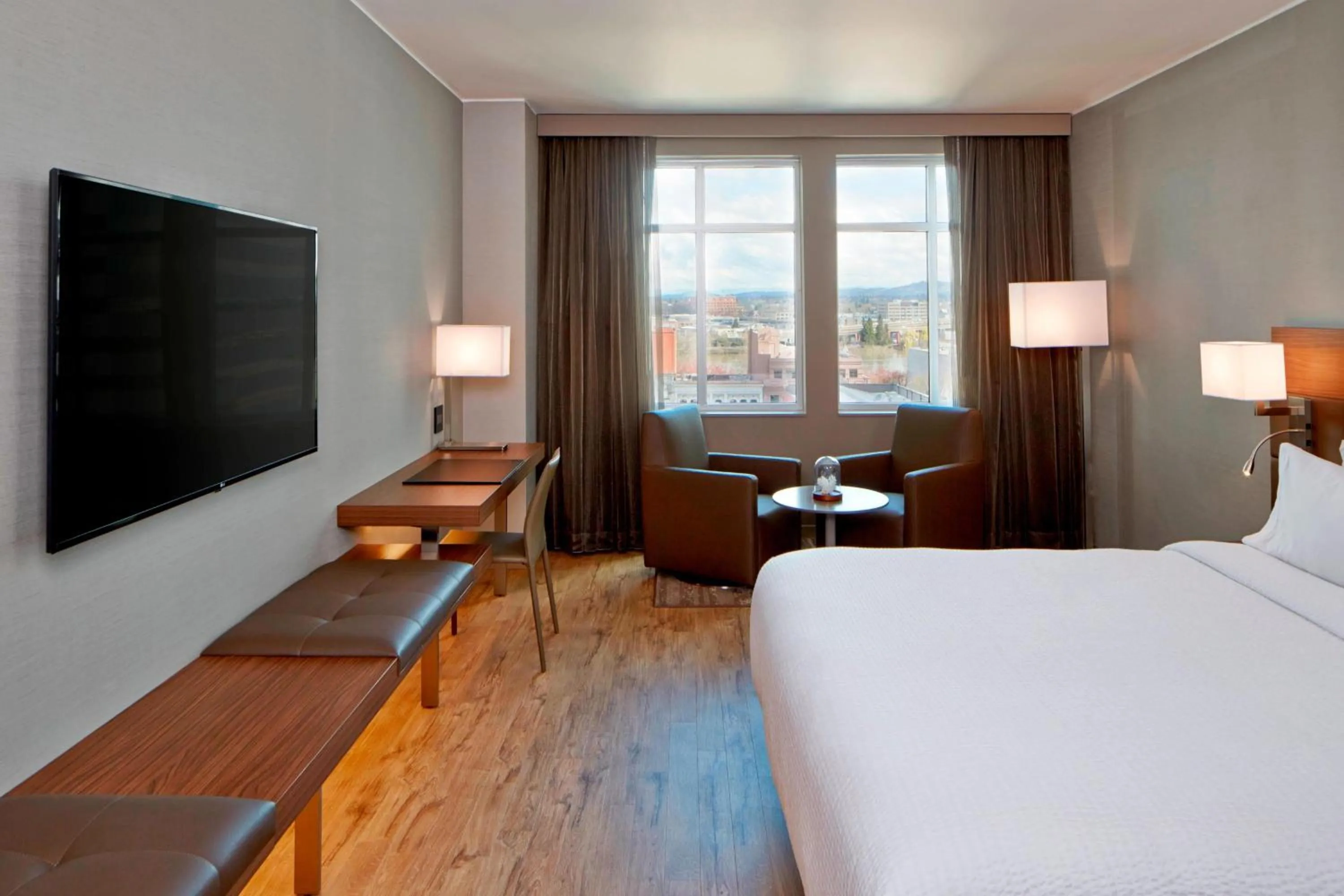 Photo of the whole room, Bed in AC Hotel by Marriott Portland Downtown, OR