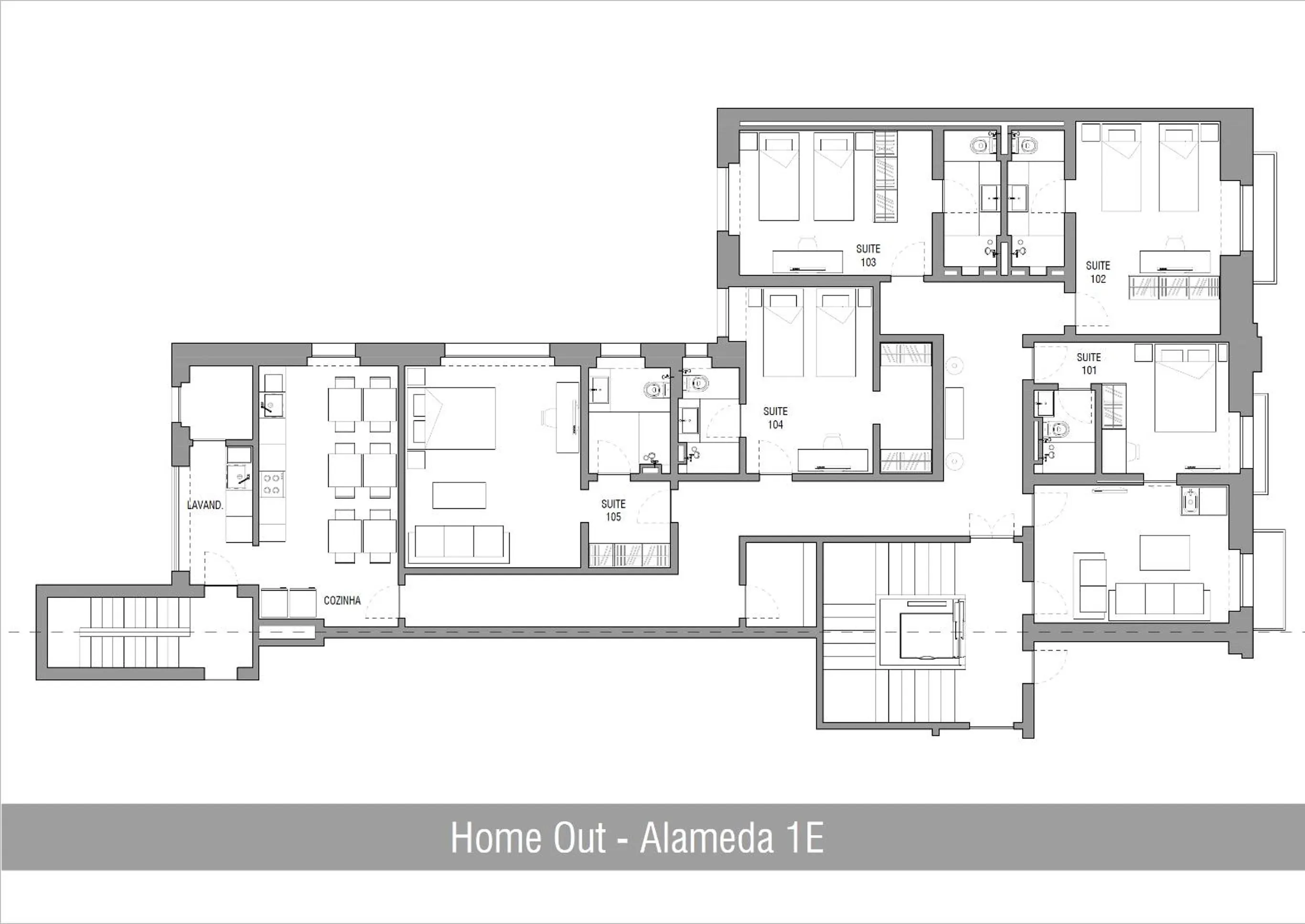 Floor plan in Home Out Rooms & Apartments