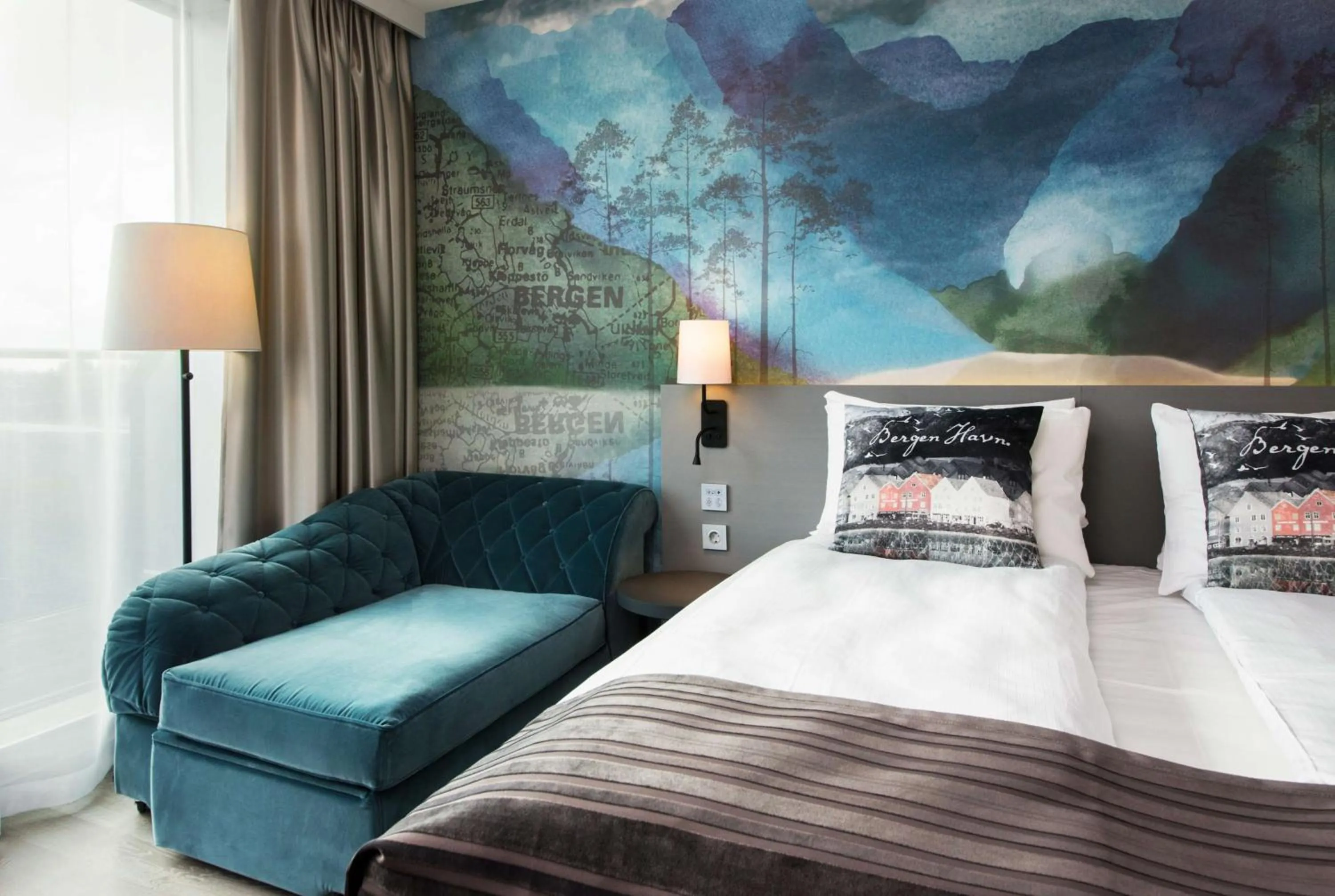 Bedroom, Bed in Scandic Flesland Airport