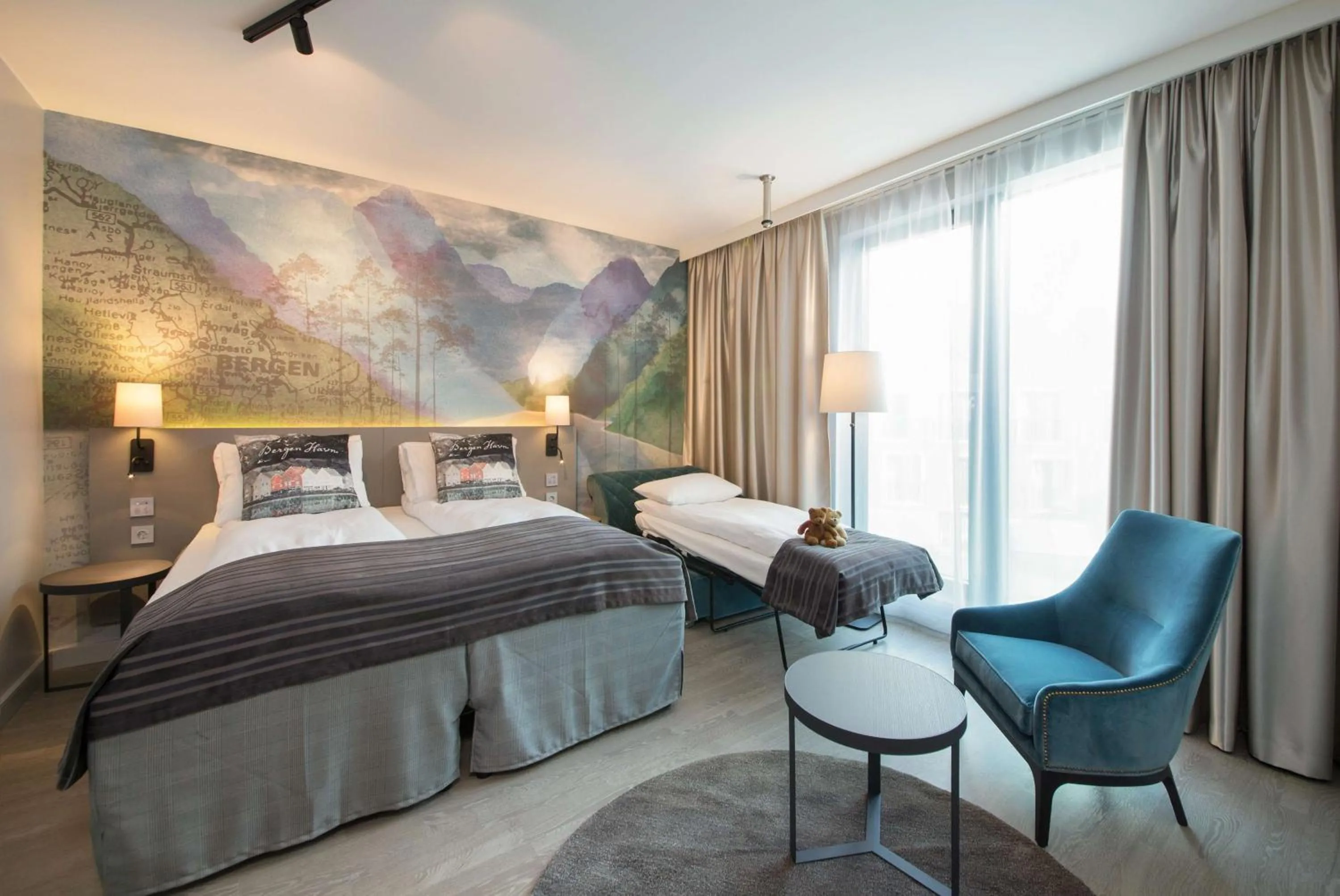 Photo of the whole room, Bed in Scandic Flesland Airport