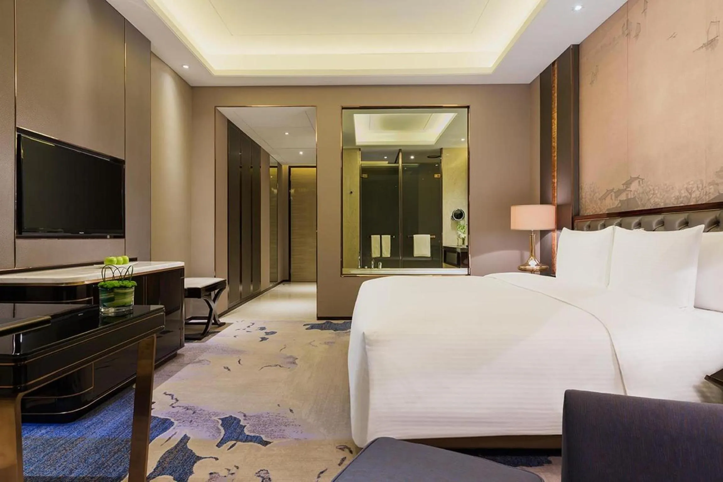 Photo of the whole room, Bed in Wanda Realm Jinhua